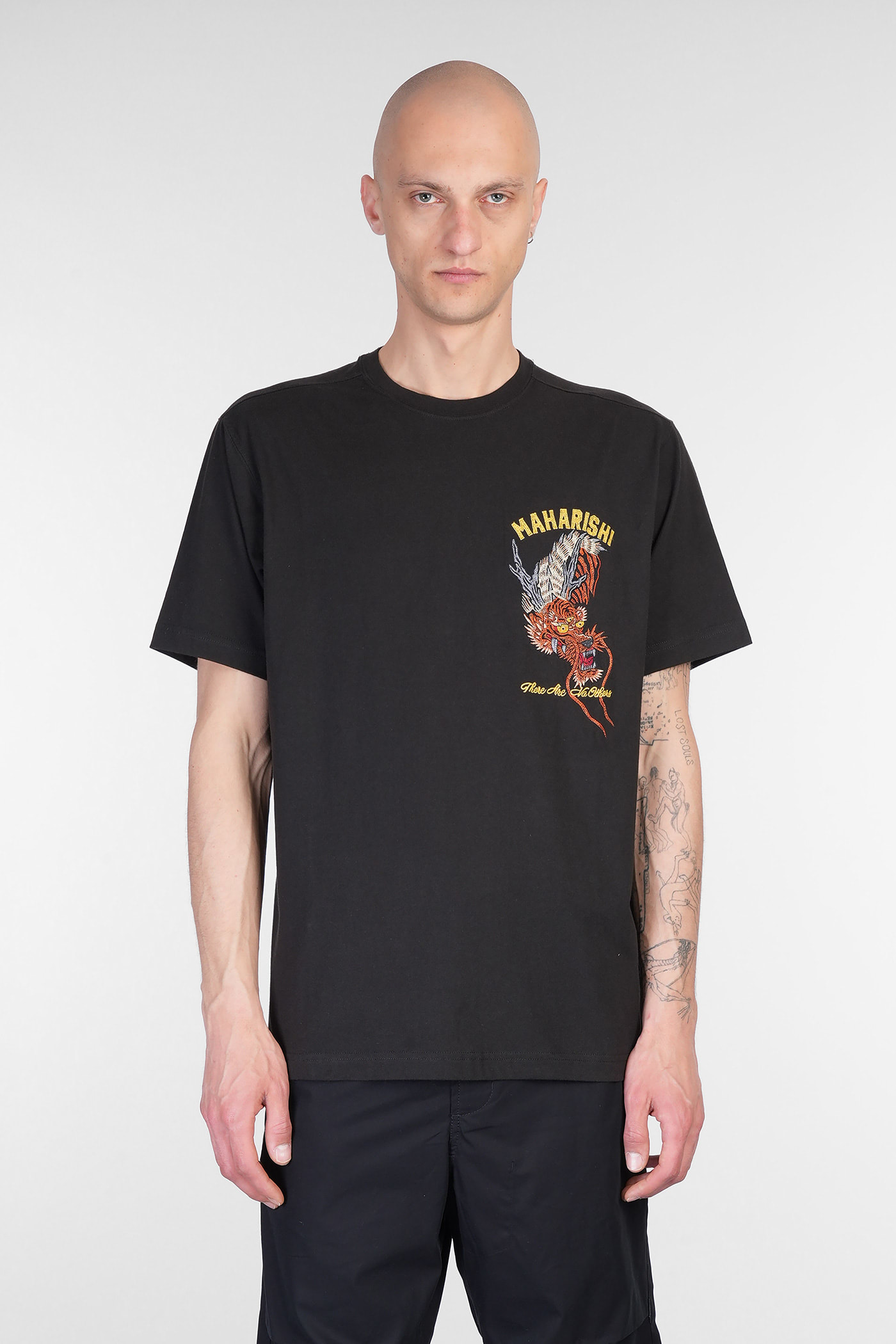 T-shirt In Black Cotton