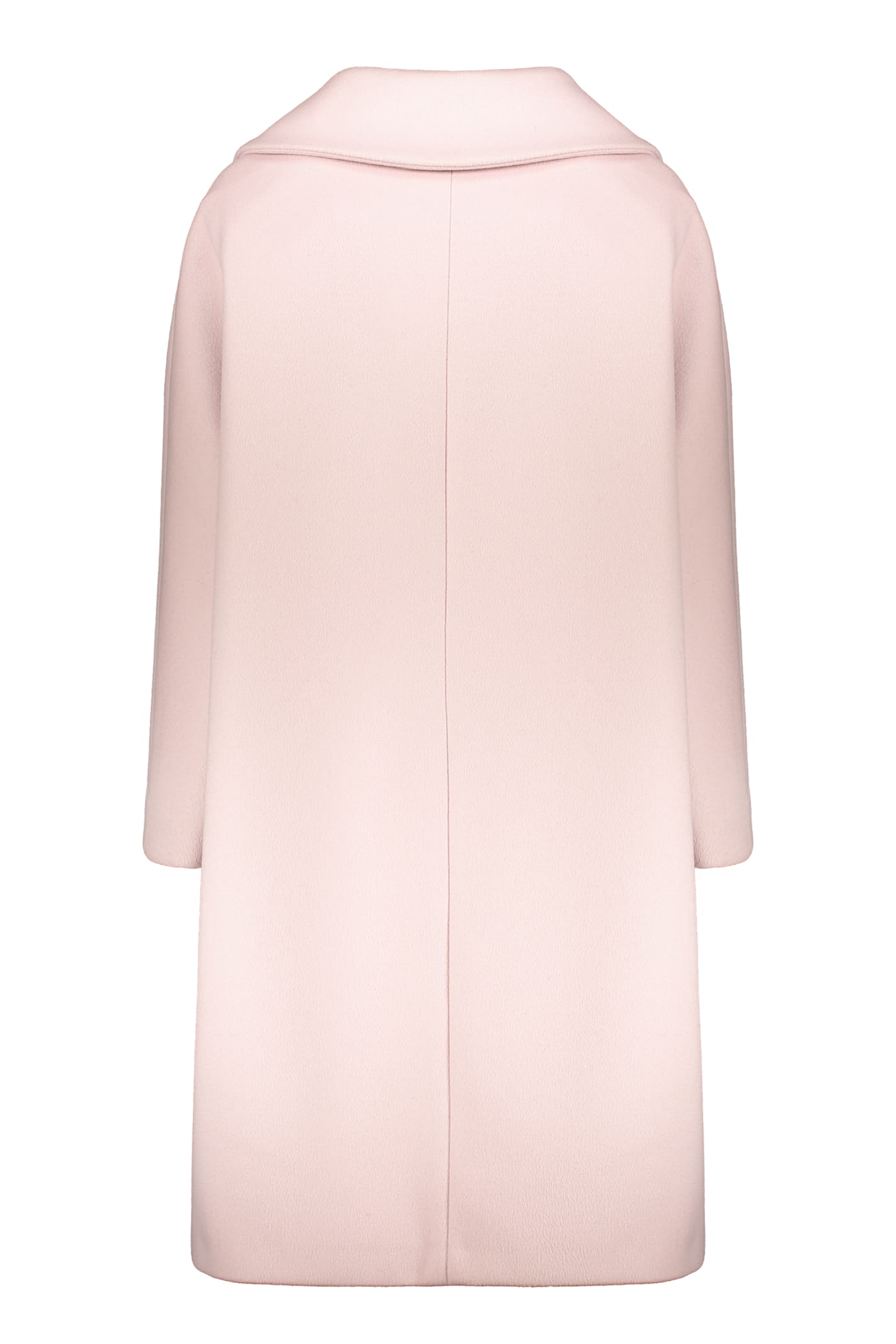 Herno Single-breasted Wool-blend Coat In Pink