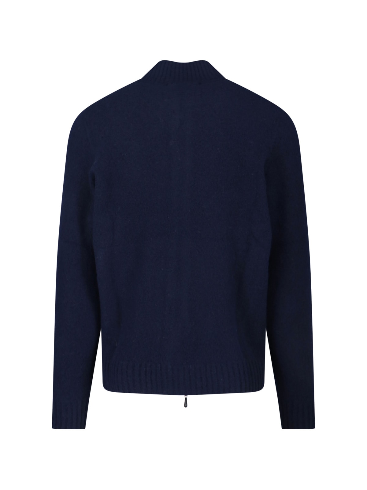 Drumohr Ribbed Crewneck Sweater Fitted Shape In Blue