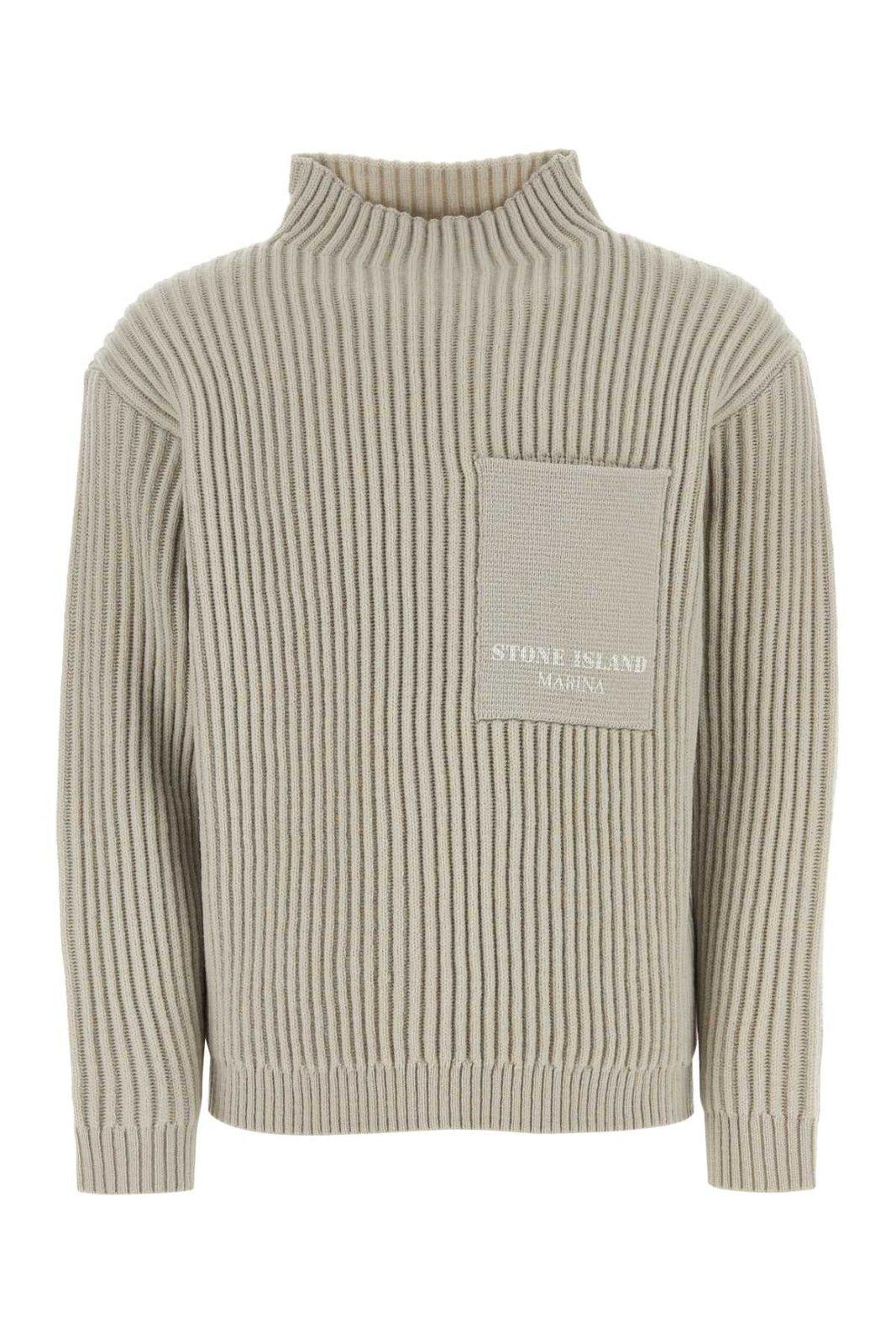 Shop Stone Island Turtleneck Sweater In White