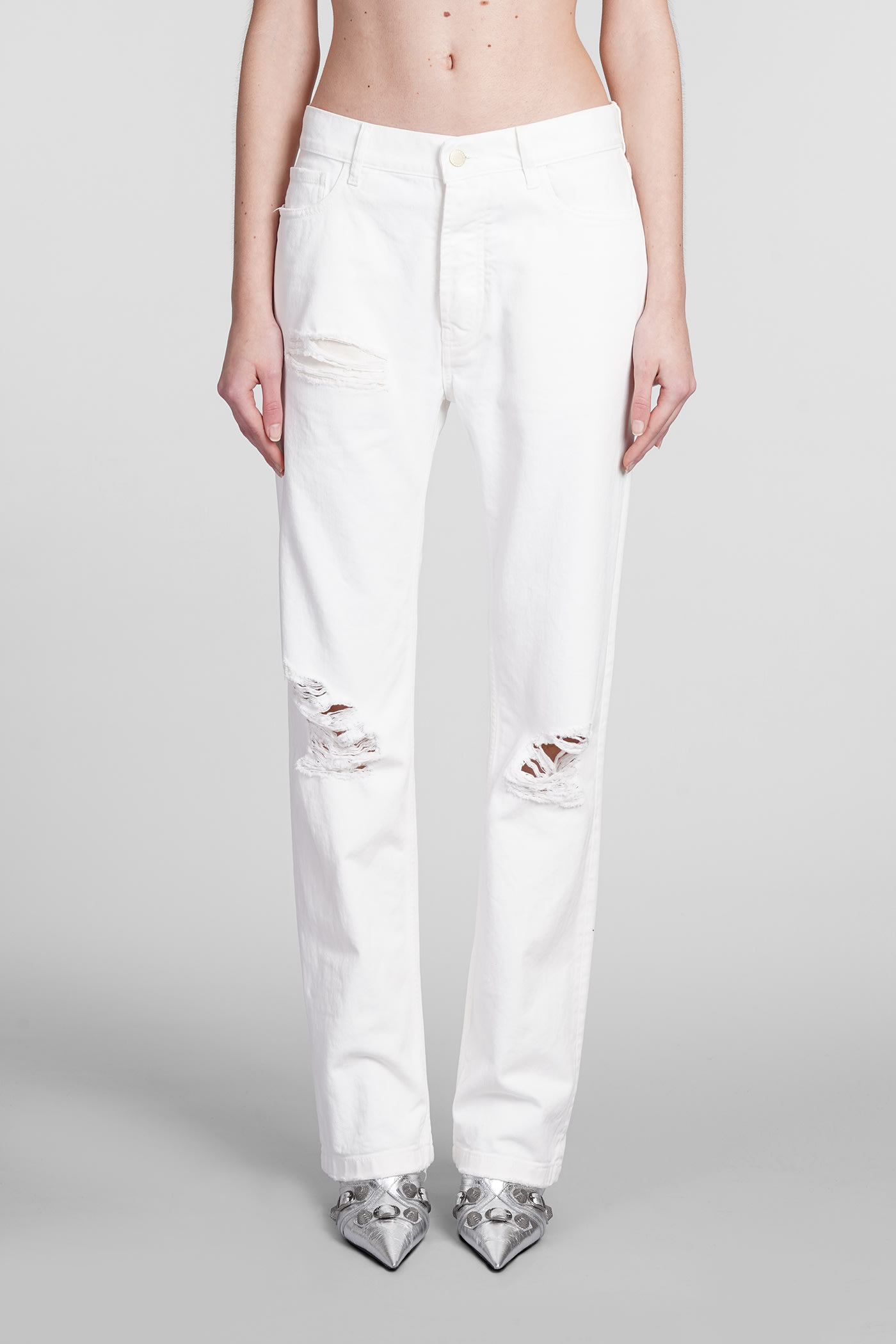 Shop Darkpark Naomi Jeans In White Cotton
