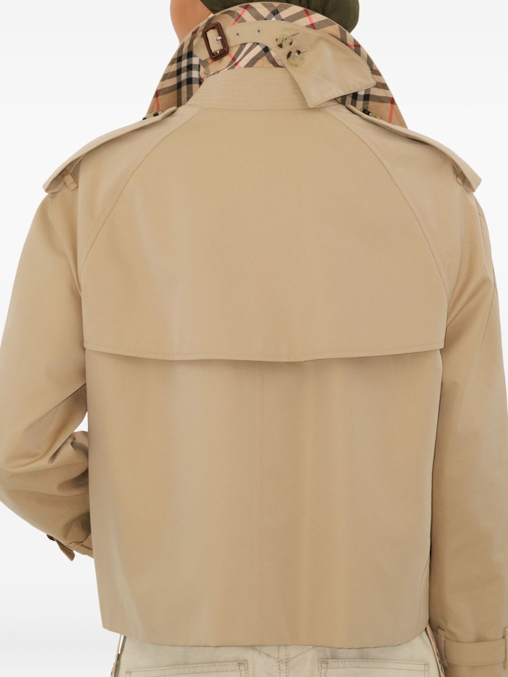 Burberry Cotton Cropped Trench Coat In Neutral