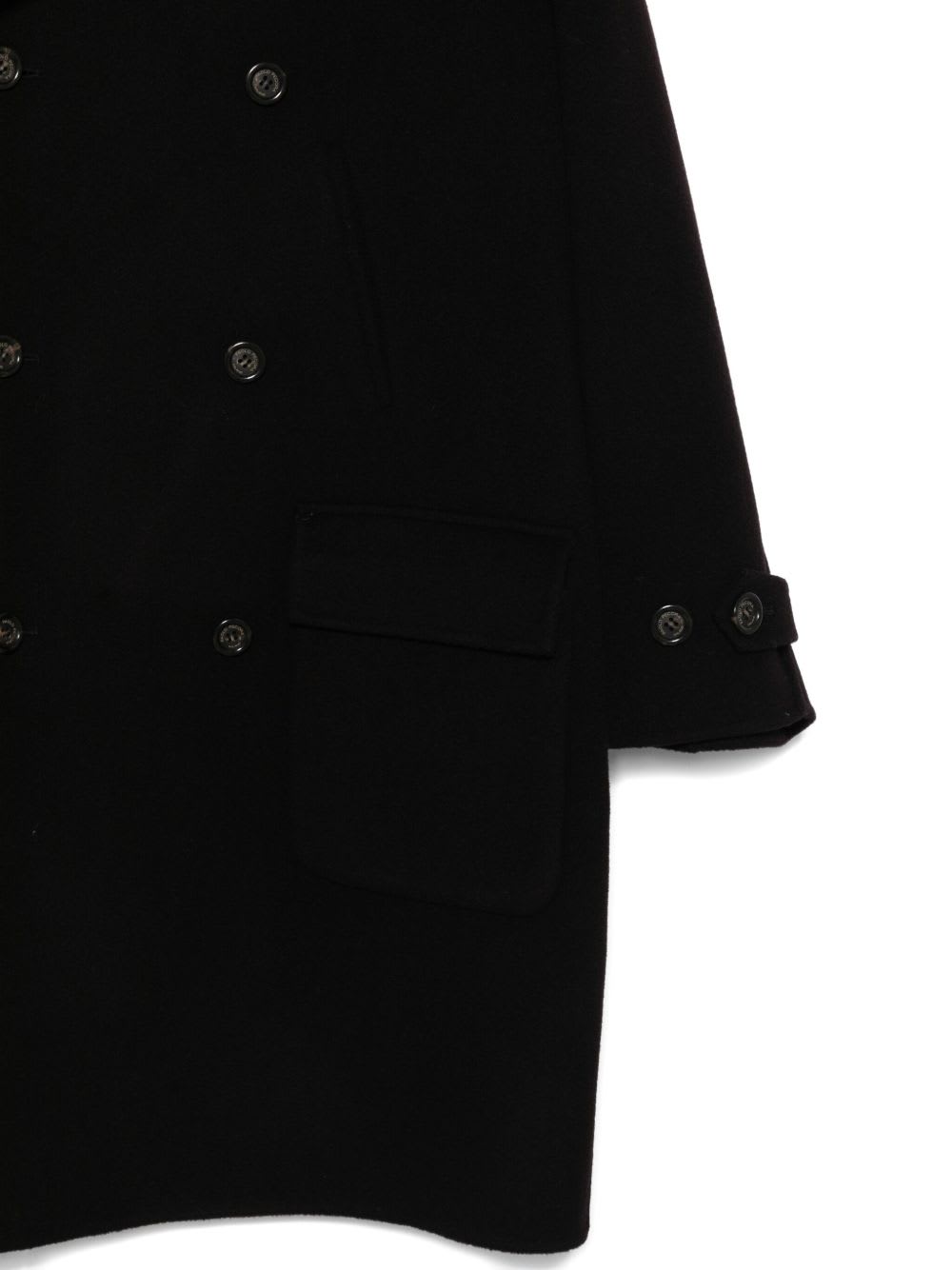 Paolo Pecora Double-breasted Coat In Black