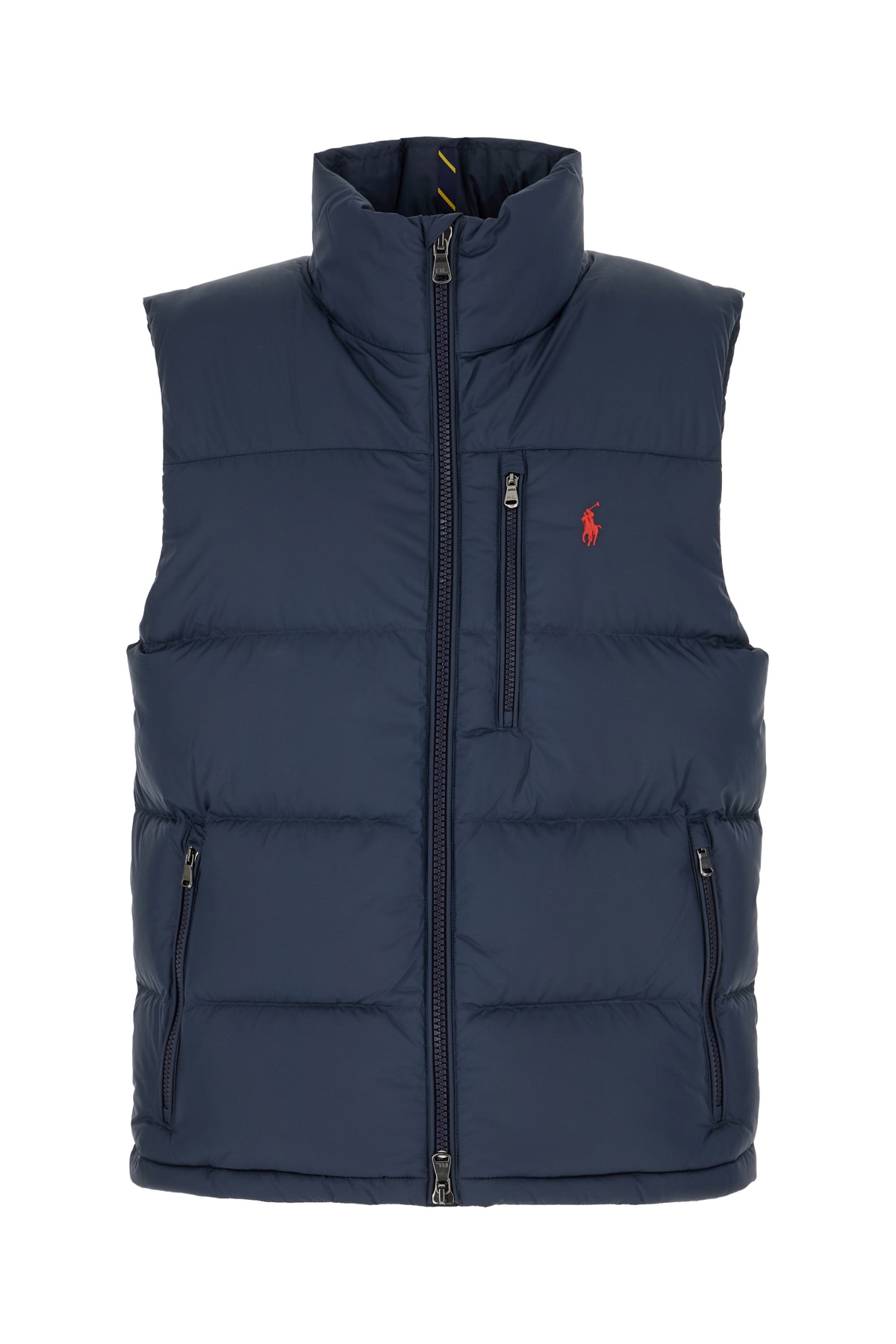 Polo Ralph Lauren Mens Annual Core Padded Regular-fit Recycled-polyester-down Gilet Polo Black In Blue
