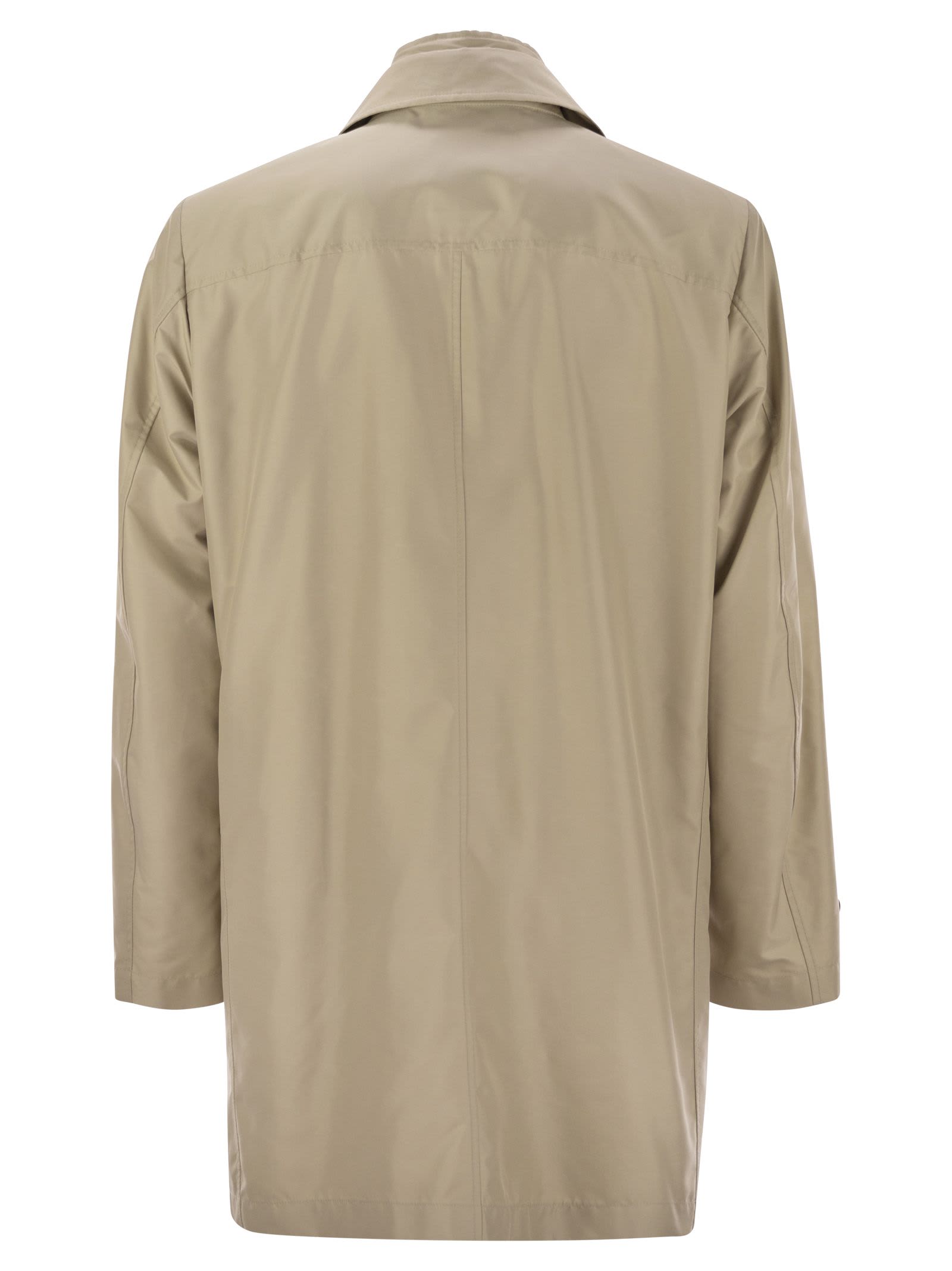 Fay Men Morning Coat In Technical Poplin In Sand