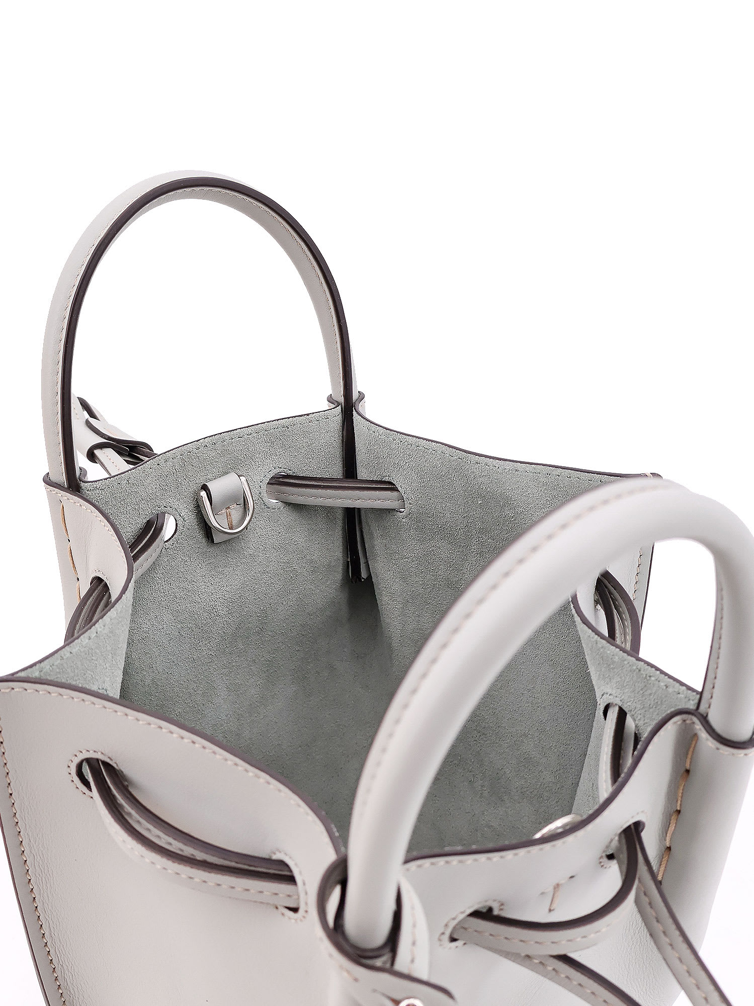 TOD'S EXPOSED STITCH MINI BUCKET BAG