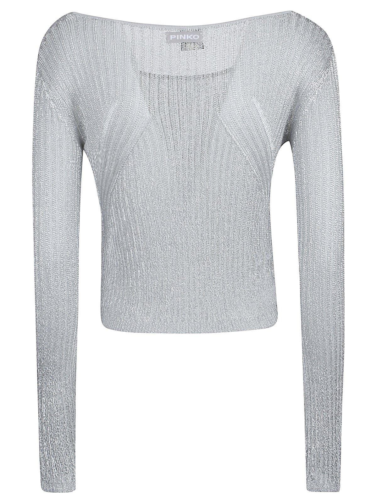 Pinko Nathan Filo Metallico Sweater - Pearl Gray