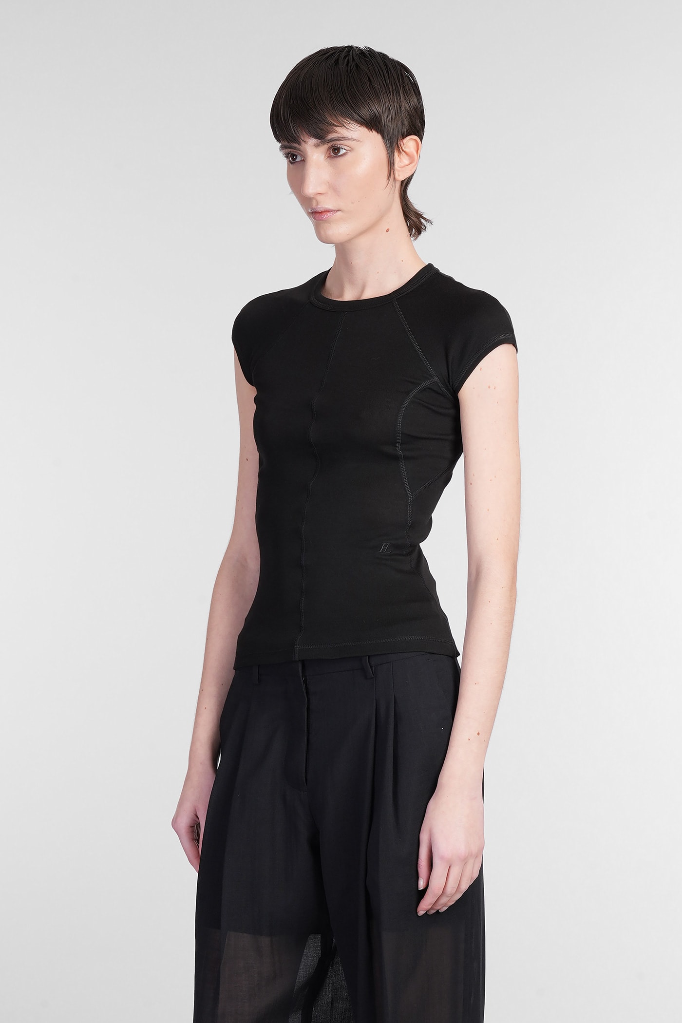 Helmut Lang T-shirt In Black Cotton In Black