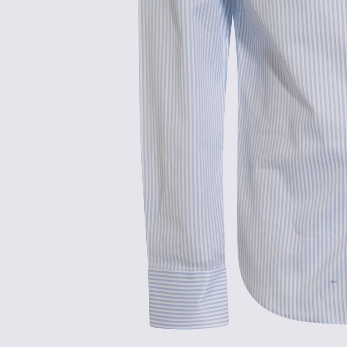Canali Striped Long-sleeved Shirt In Blue