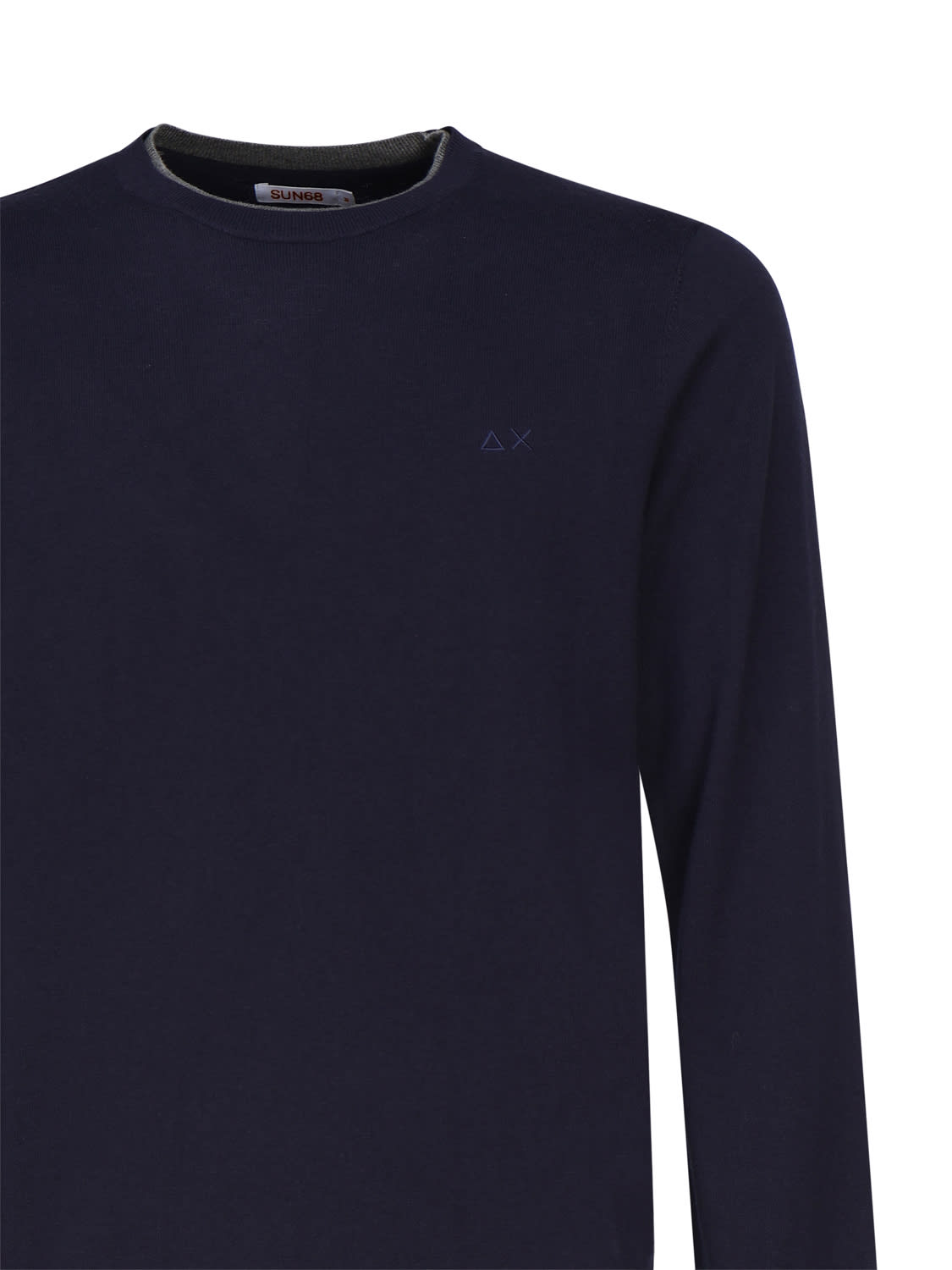Shop Sun 68 Sweater With Embroidered Logo In Blue
