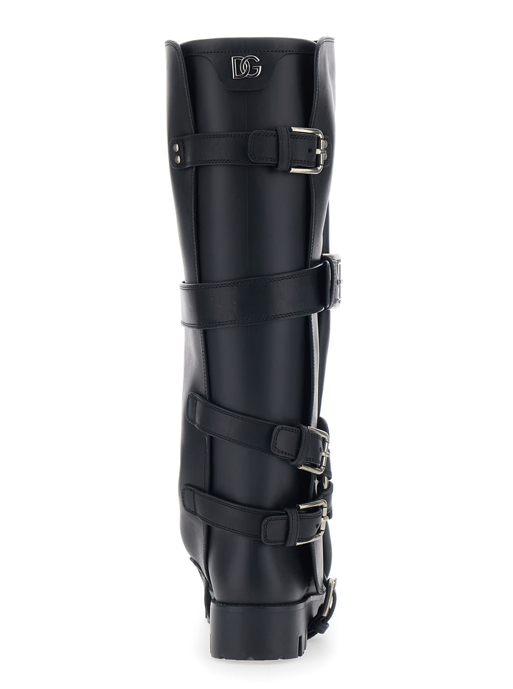 Dolce & Gabbana Boots In Rubber And Calfskin In Black