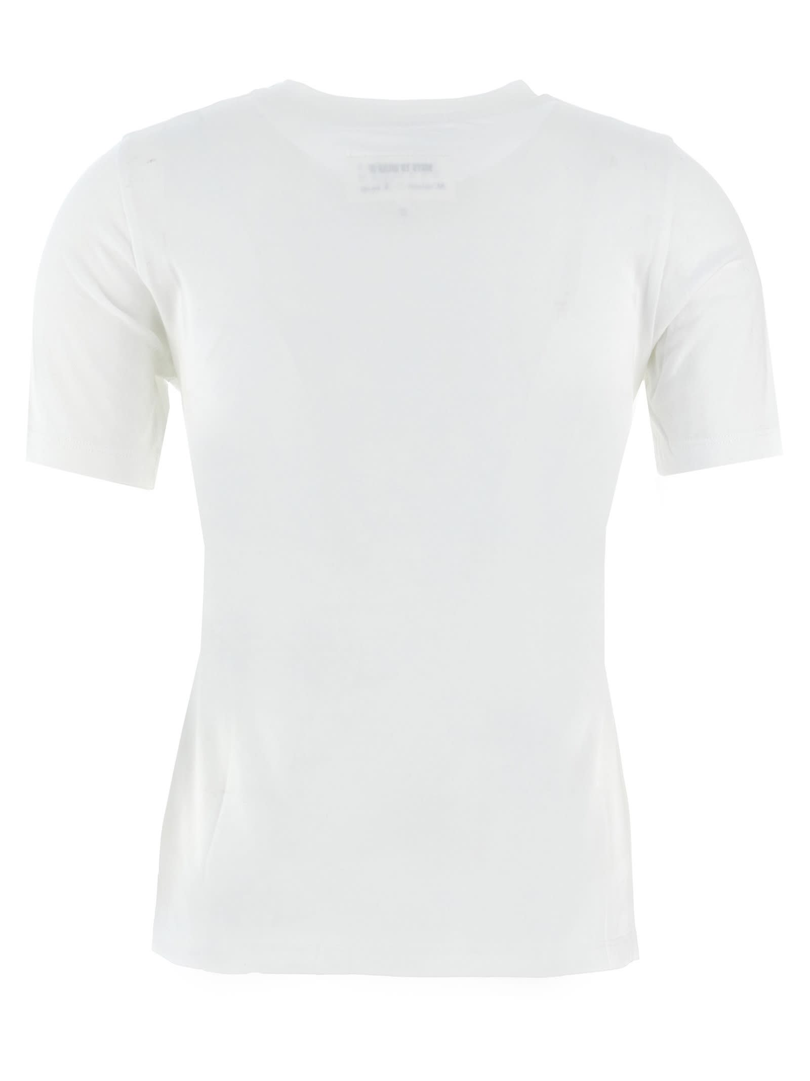 Shop Mm6 Maison Margiela Logo Print T-shirt In White