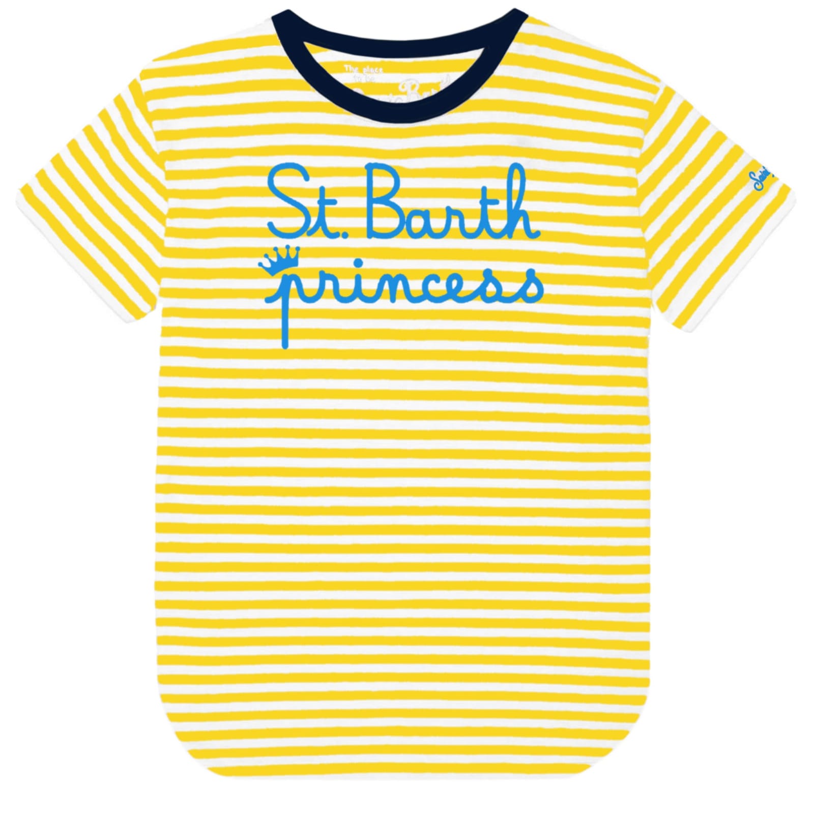 Mc2 Saint Barth Kids' Princess Stripes Girls T-shirt - In Yellow