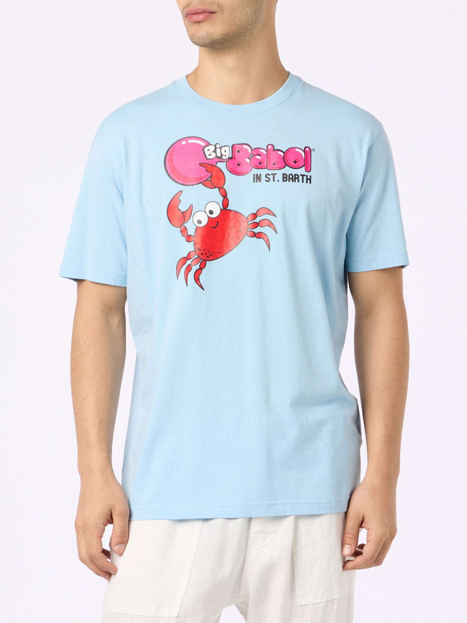 MC2 SAINT BARTH MAN T-SHIRT WITH BIG BABOL CRAB PLACED PRINT AND EMBROIDERY BIG BABOL SPECIAL EDITION 