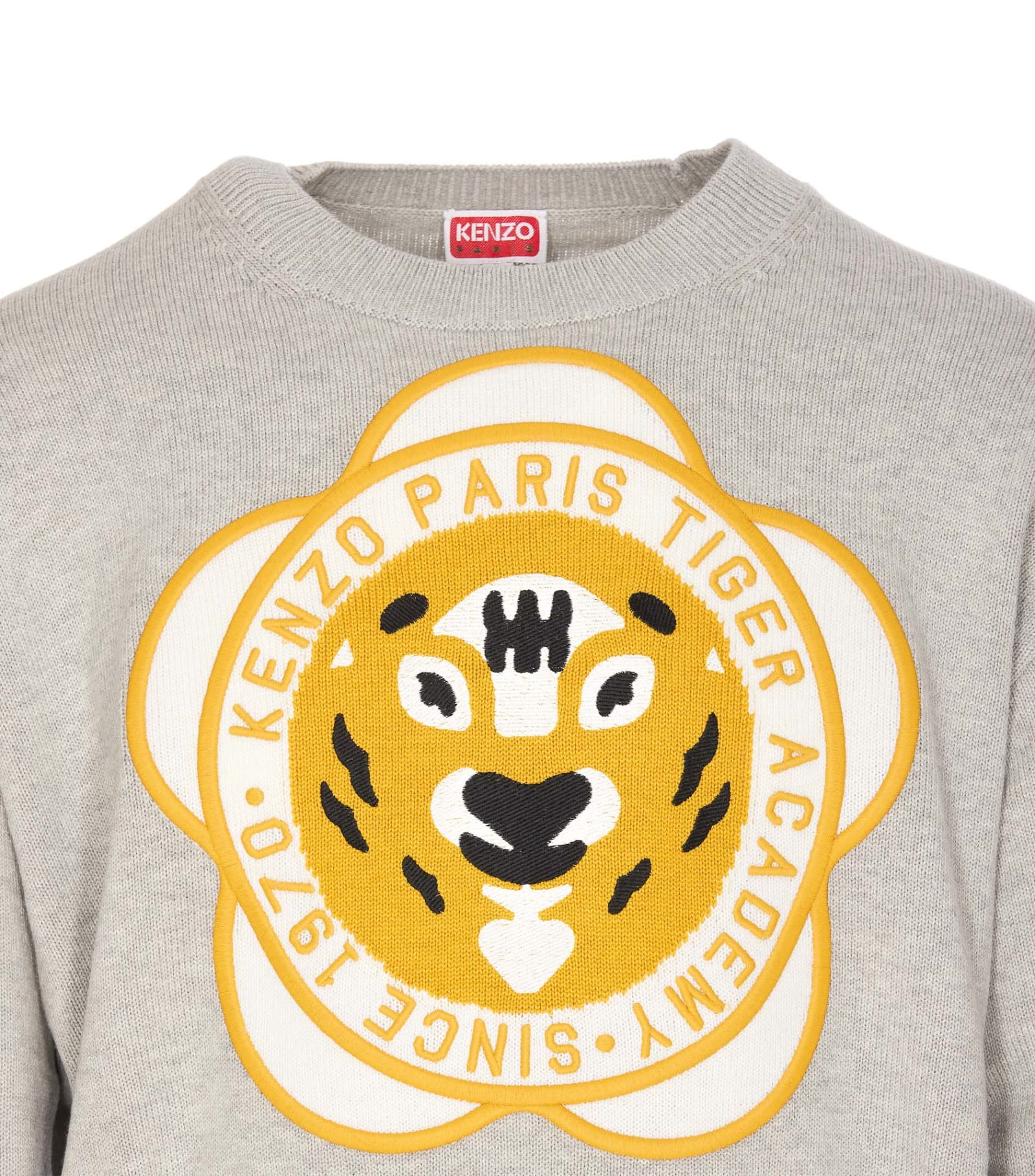 Shop Kenzo Tiger Academy Sweater In Grey