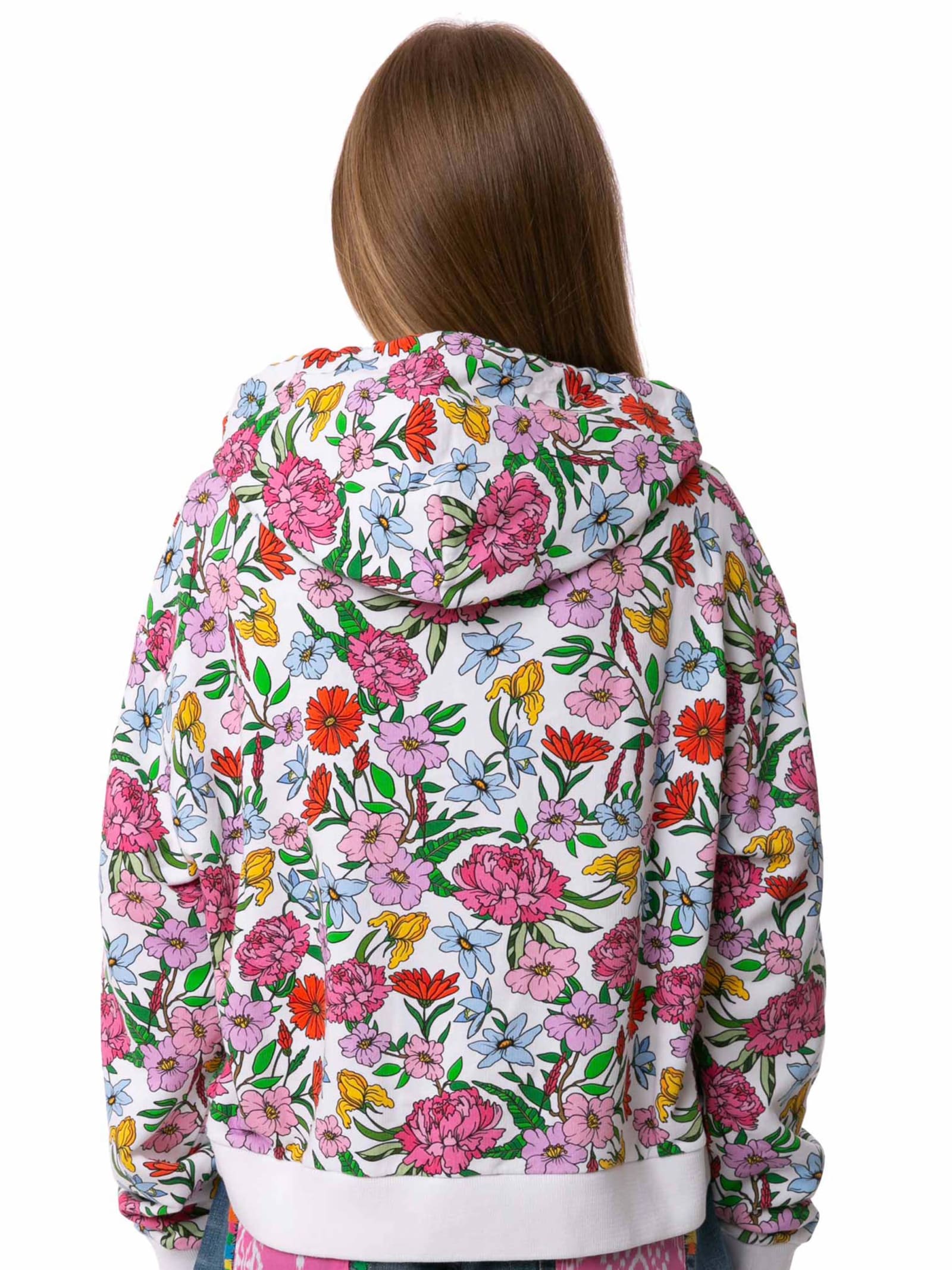 Mc2 Saint Barth Cotton Hoodie With Flower Print
