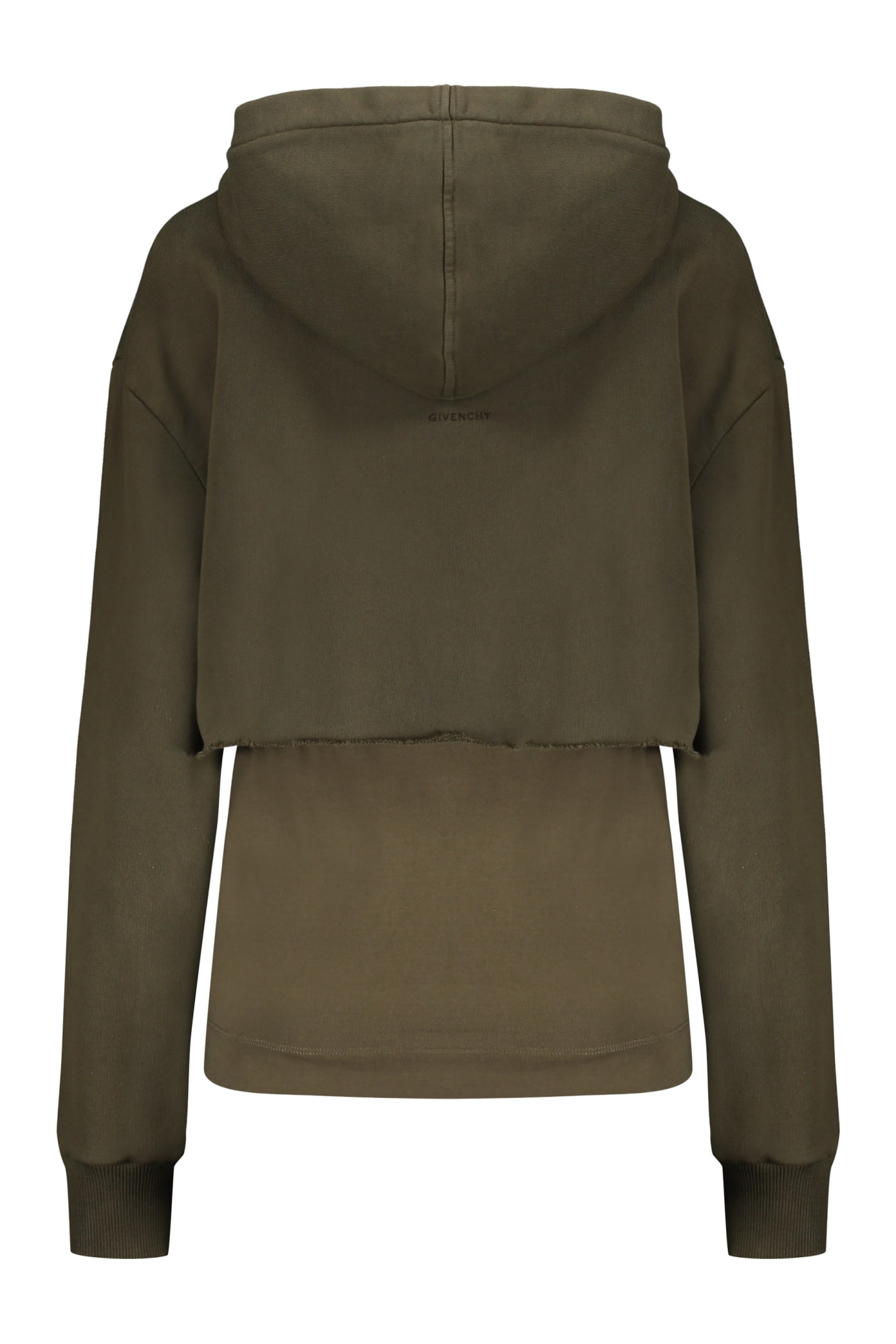 Shop Givenchy Cotton Hoodie In Green