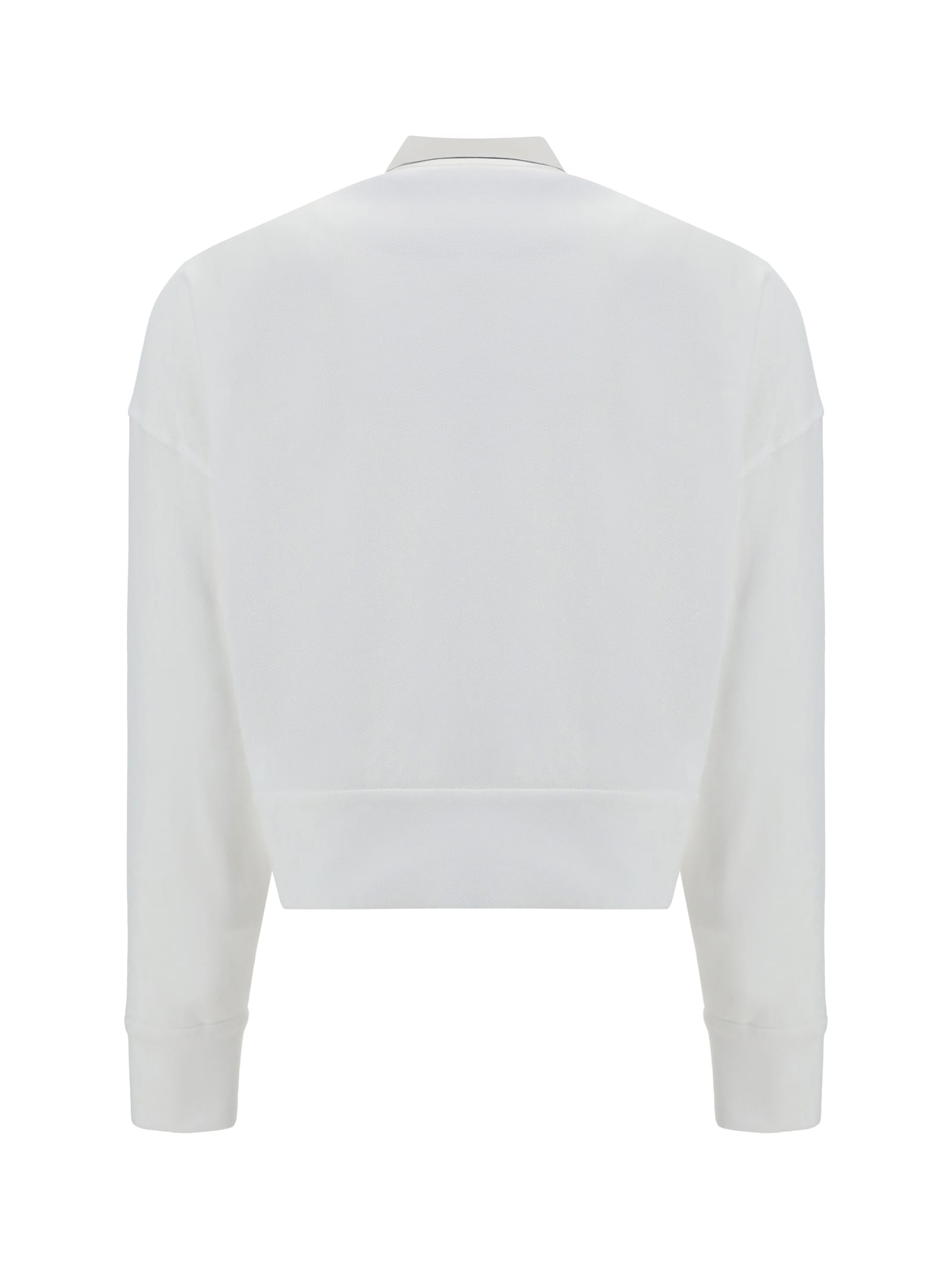 Brunello Cucinelli Logo Embroidery Cardigan In White