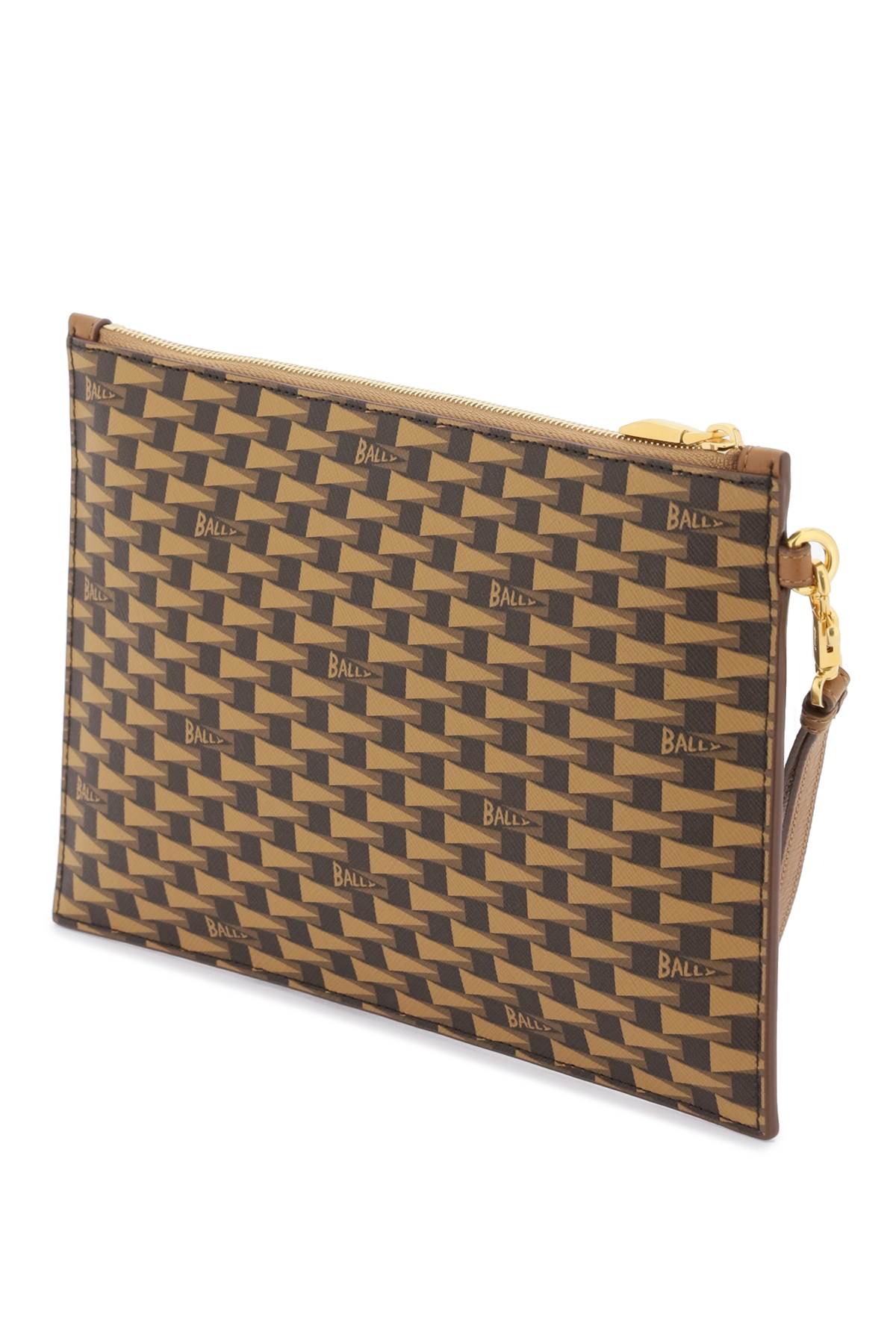 Shop Bally Pennant Pouch In Multideserto Oro (brown)