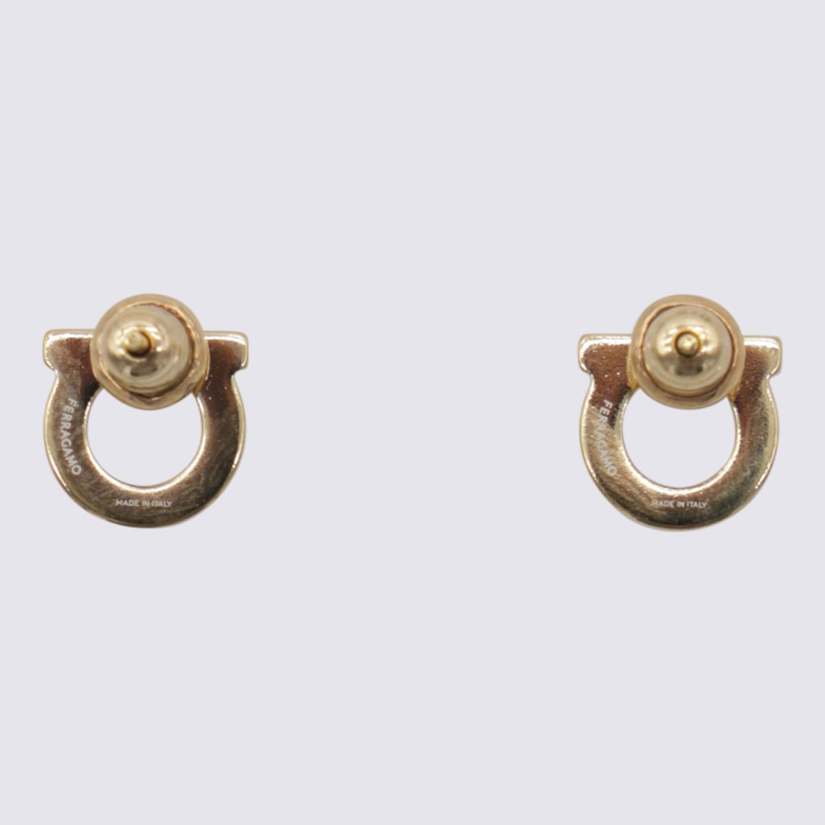 Ferragamo Gancini Crystal-embellished Earrings In Metallic