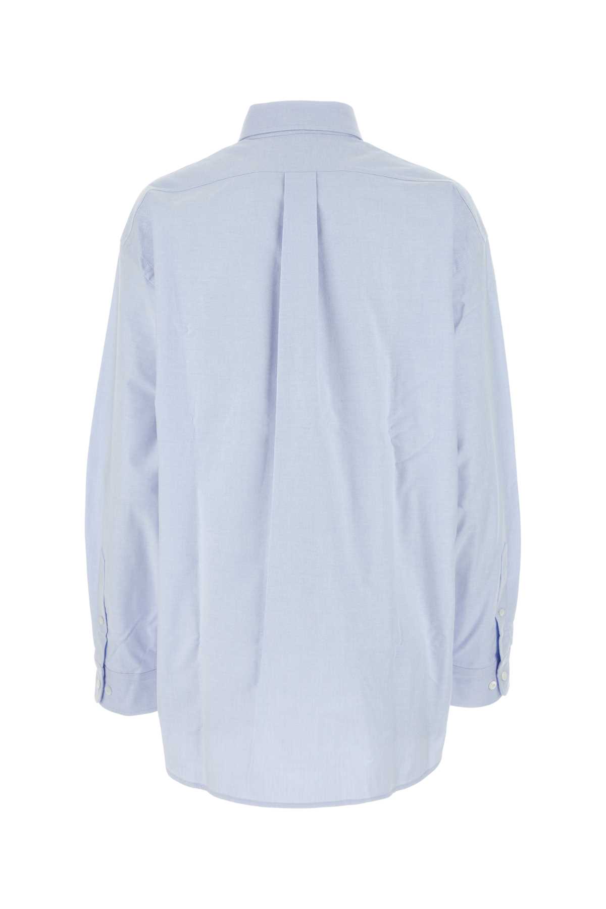 Shop Prada Light Blue Oxford Oversize Shirt In Cielo