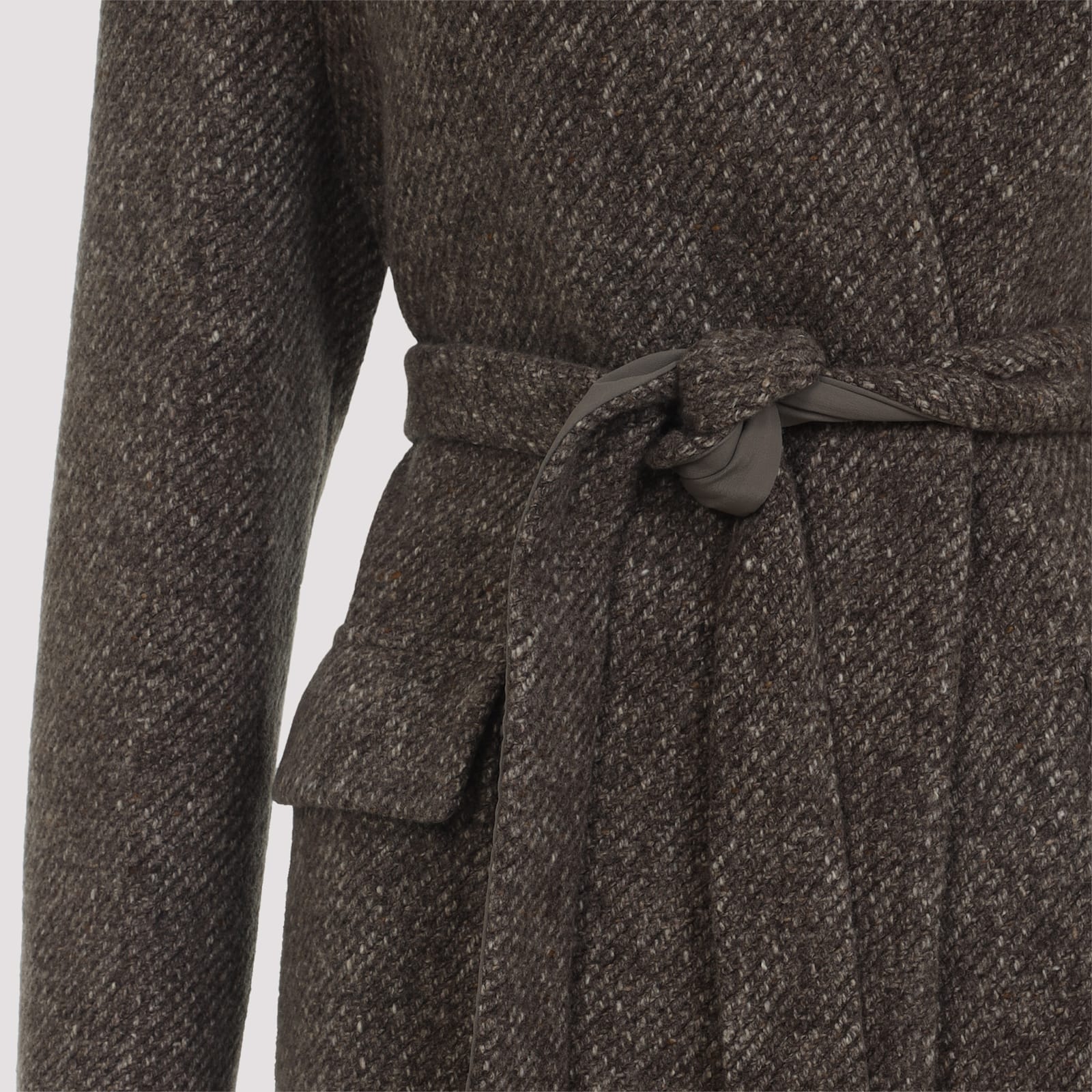 Brunello Cucinelli Wool And Cashmere Coat In Brown