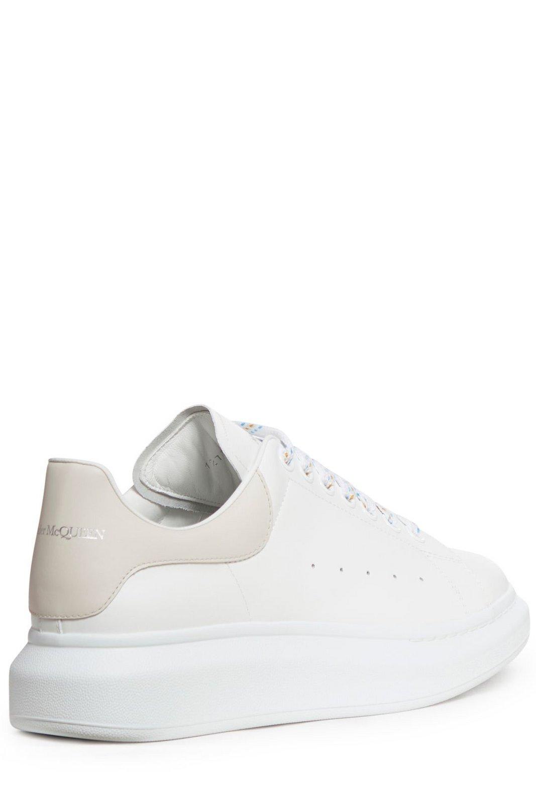 Shop Alexander Mcqueen Lace-up Low Top Sneakers In Bianco