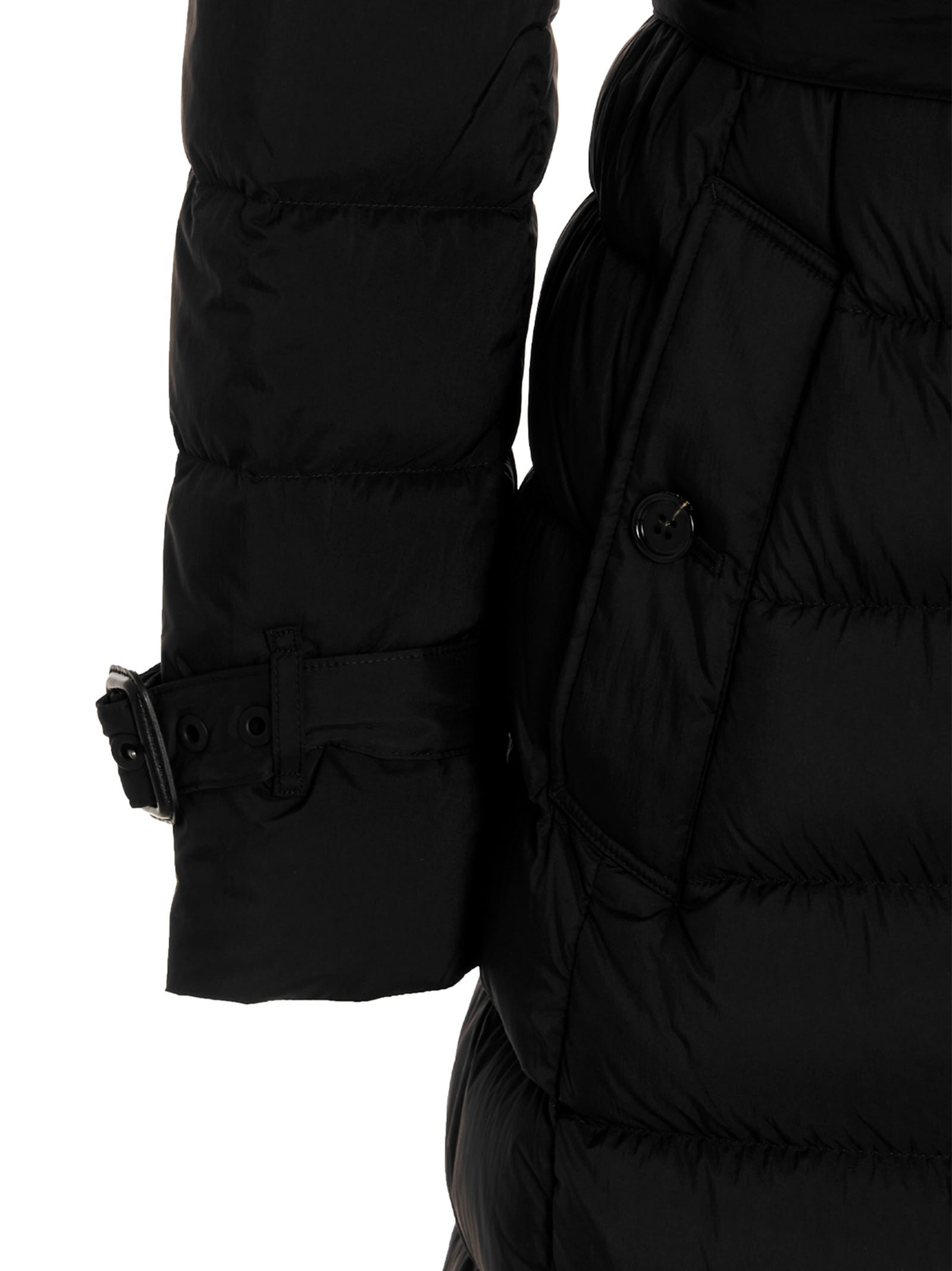 Shop Burberry Ashwick Long Down Jacket In Black