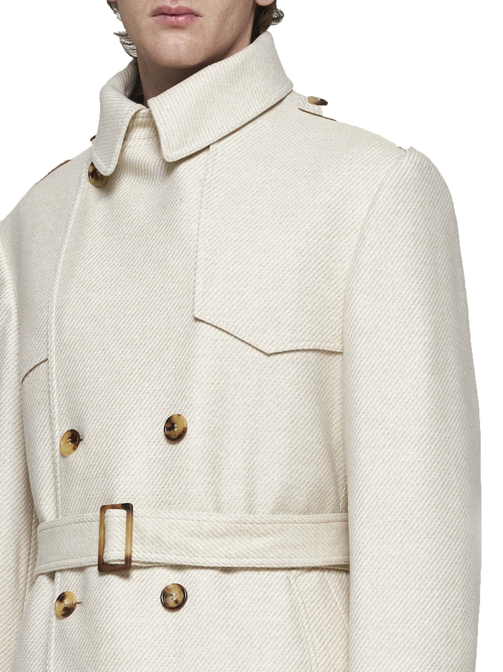 Shop Brunello Cucinelli Coat In Sand