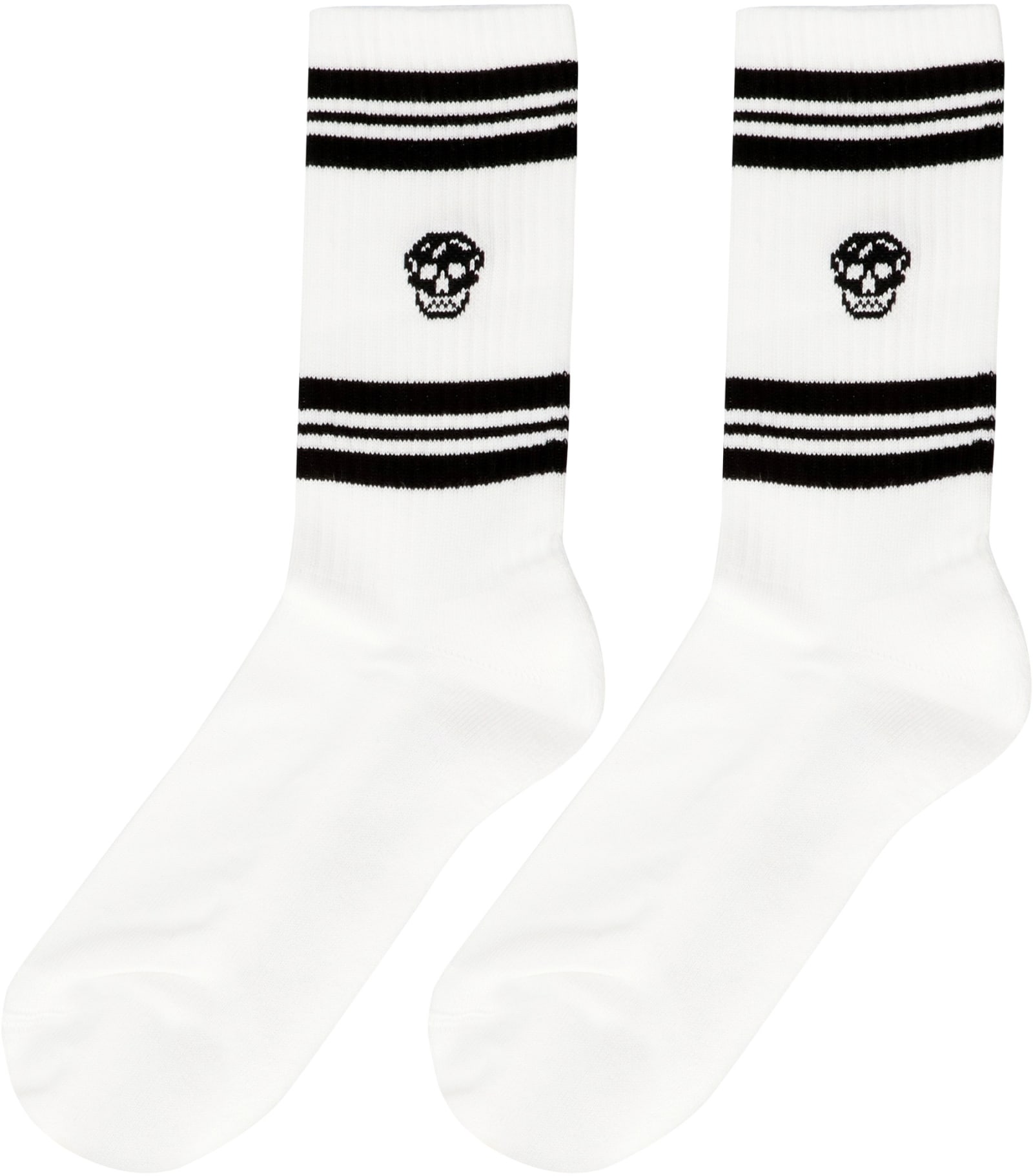Shop Alexander Mcqueen Cotton Sport Socks In White