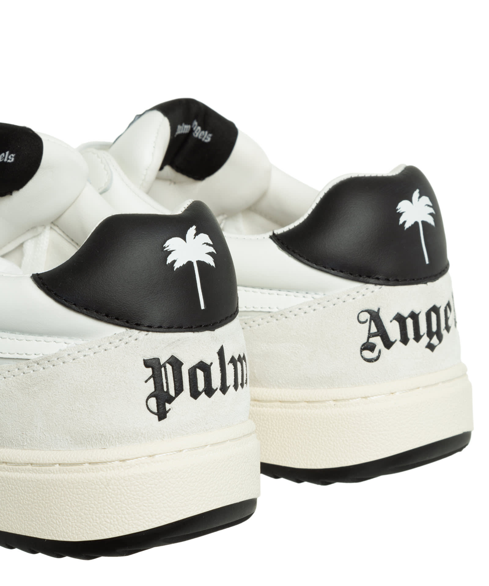 Shop Palm Angels University Leather Sneakers
