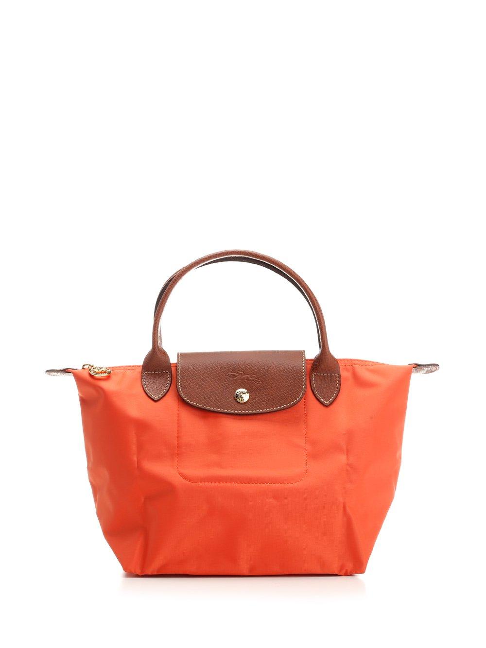 Shop Longchamp Le Pliage Zip-up Small Tote Bag In Orange