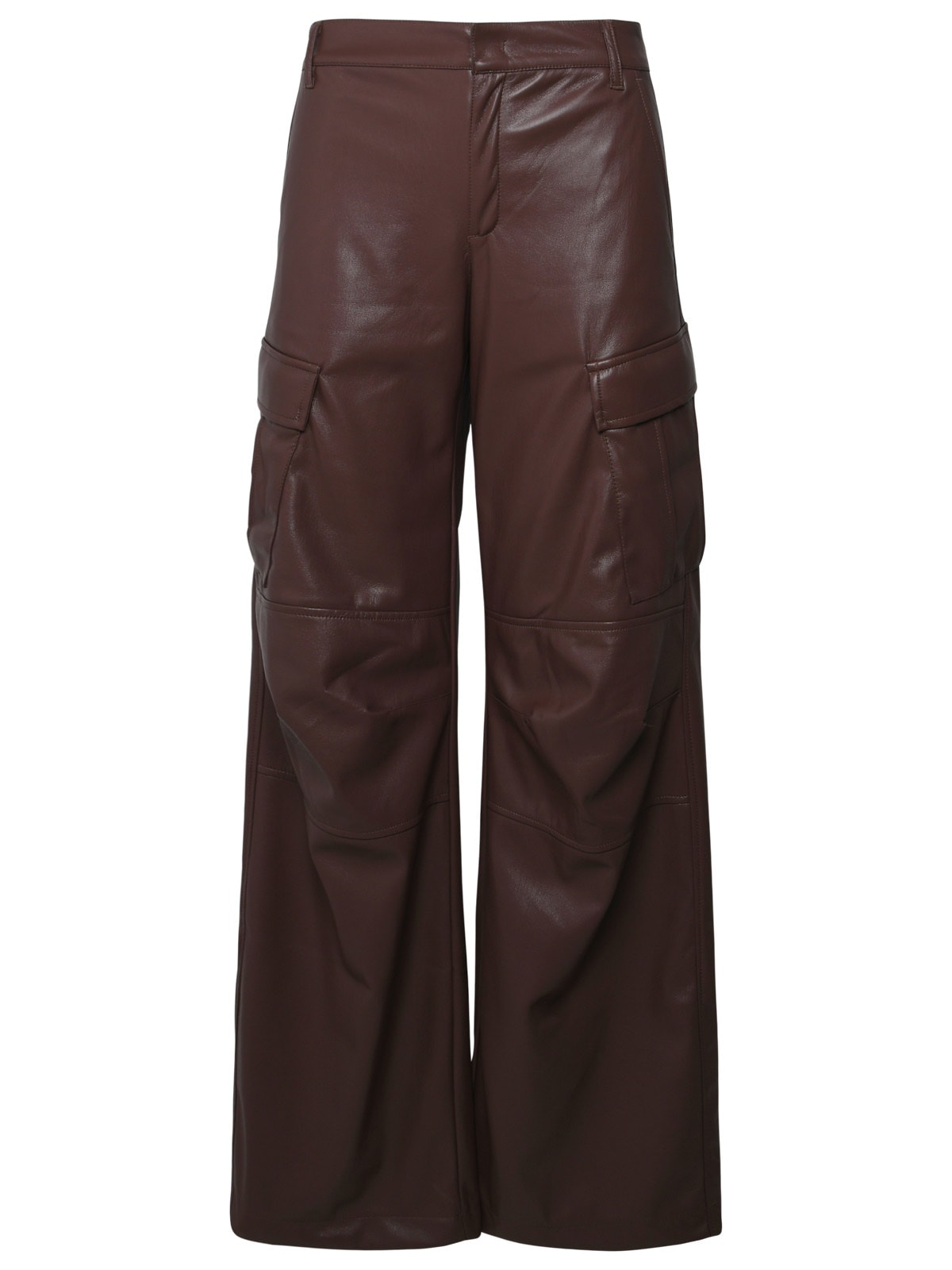 Brown Polyester Blend Trousers