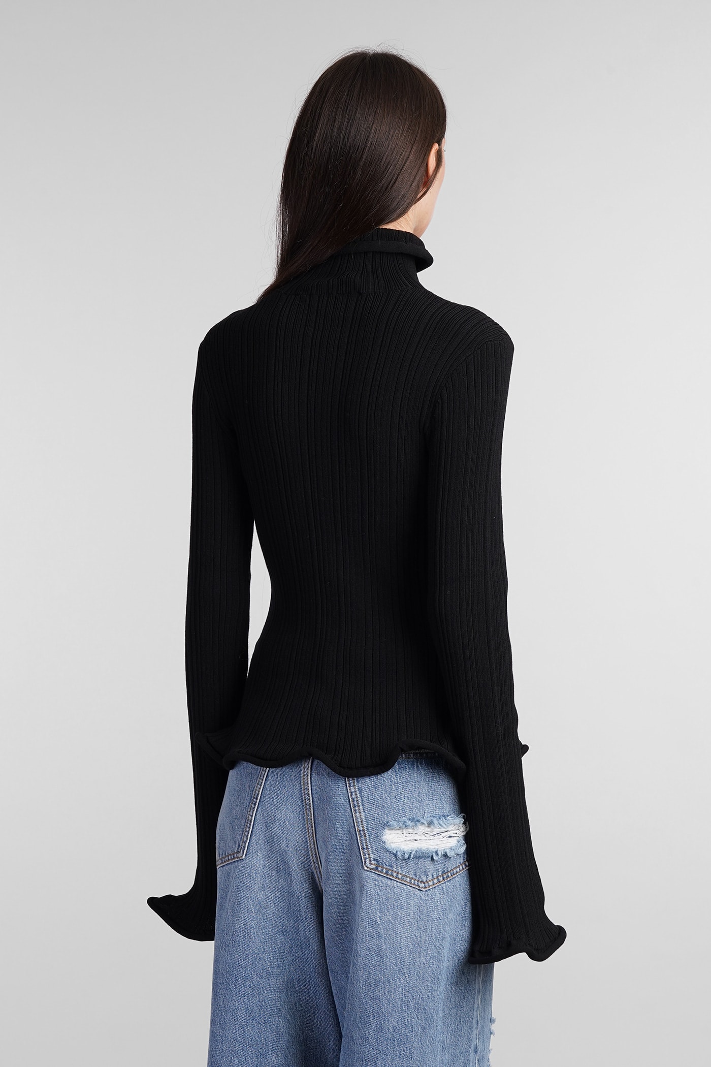 Shop Séfr Paloma Sweater Knitwear In Black Cotton