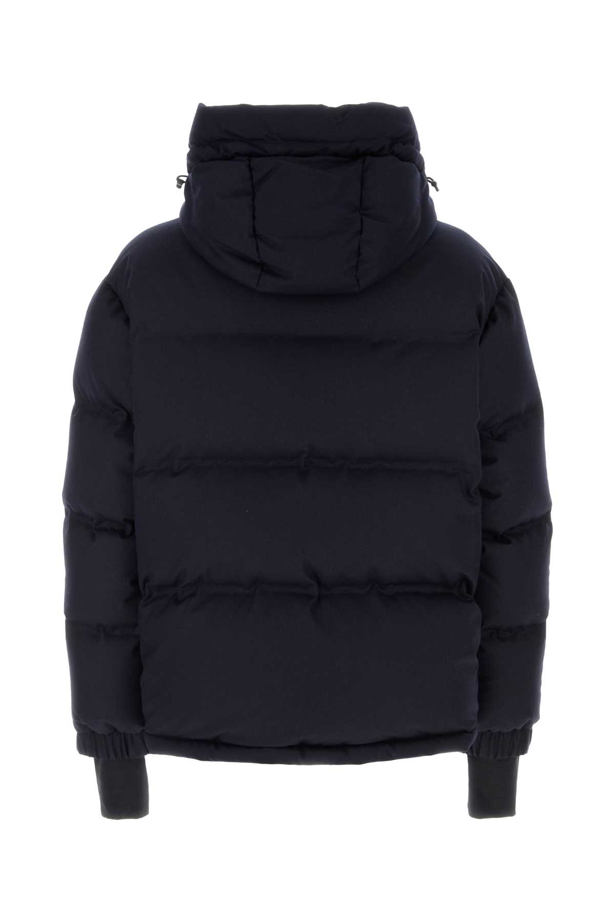 Shop Moncler Midnight Blue Wool Krun Down Jacket In 742