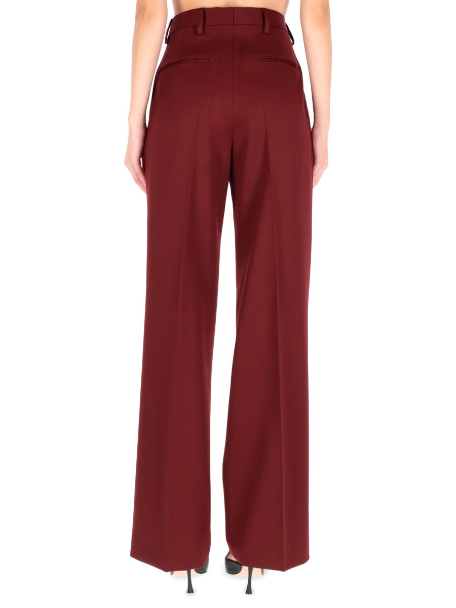 Dries Van Noten Wide Leg Wool Trousers Featuring Pockets In Red