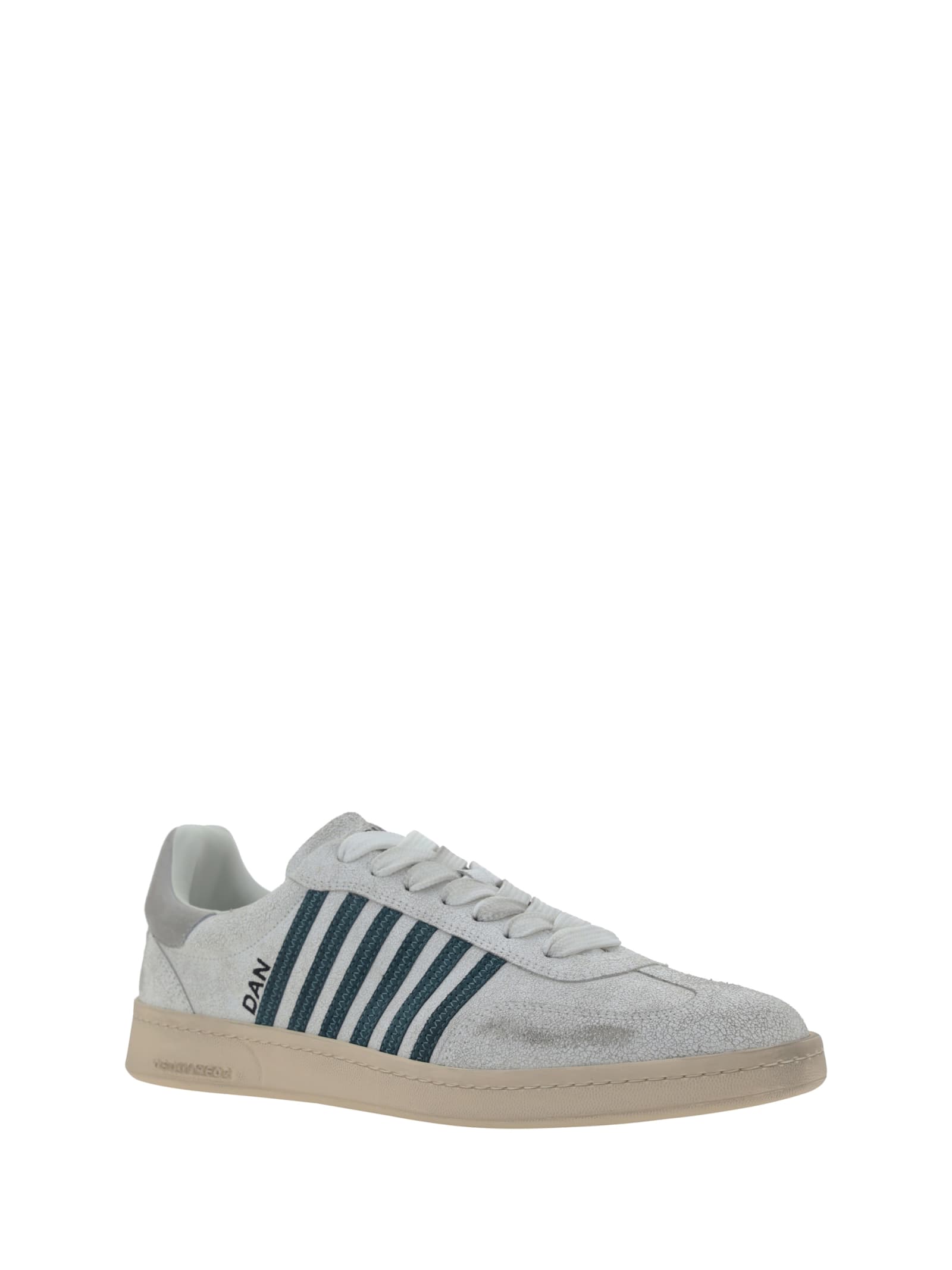 Shop Dsquared2 Boxer Sneakers In Bianco+verde+grigio