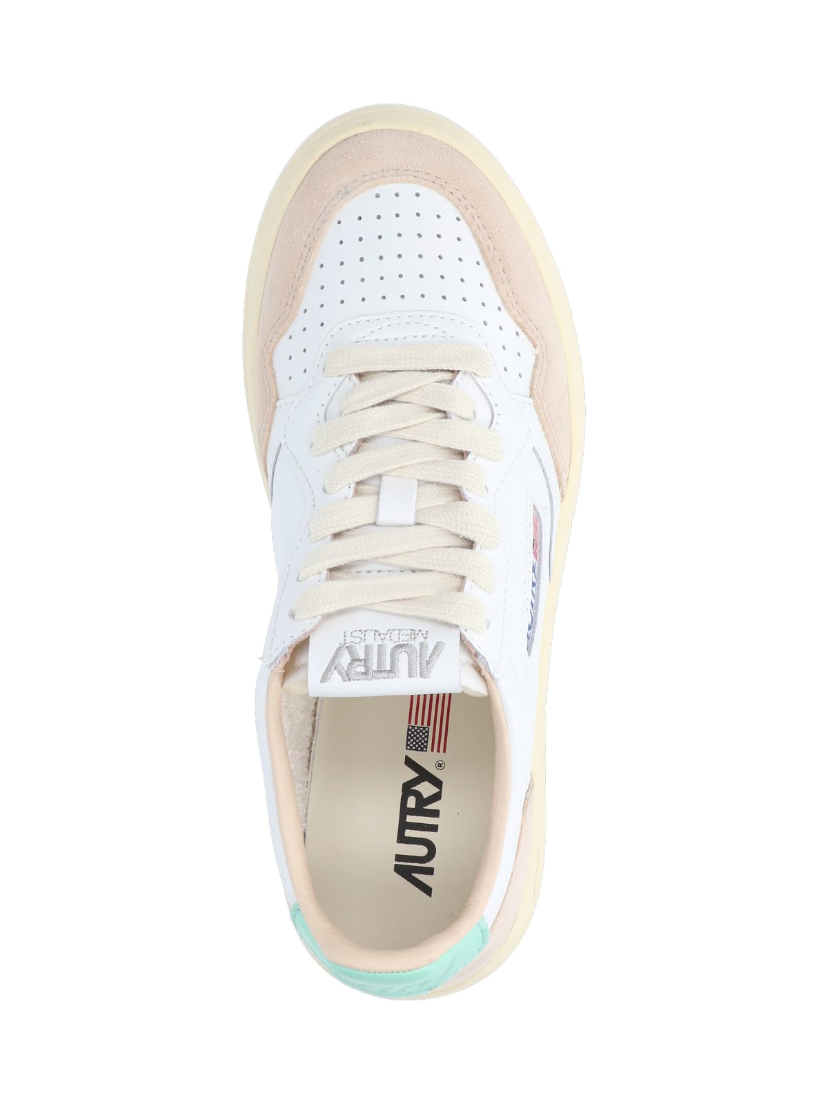 Shop Autry Low Medalist 01 Sneakers In White/mistgrn