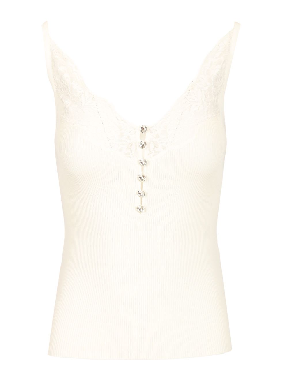 Lace Rib Knit Top