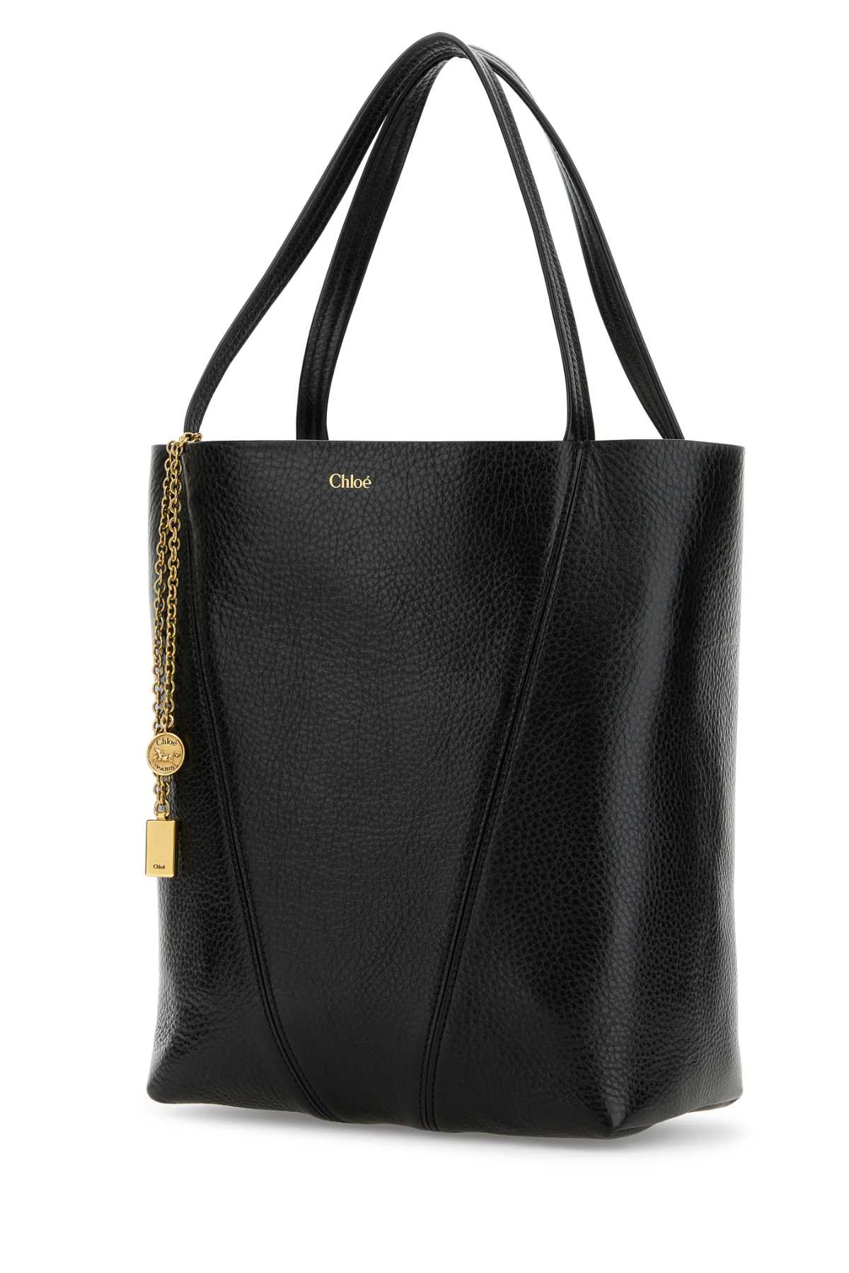 Chloé Small Spin Tote In Grained Leather Bags In Black