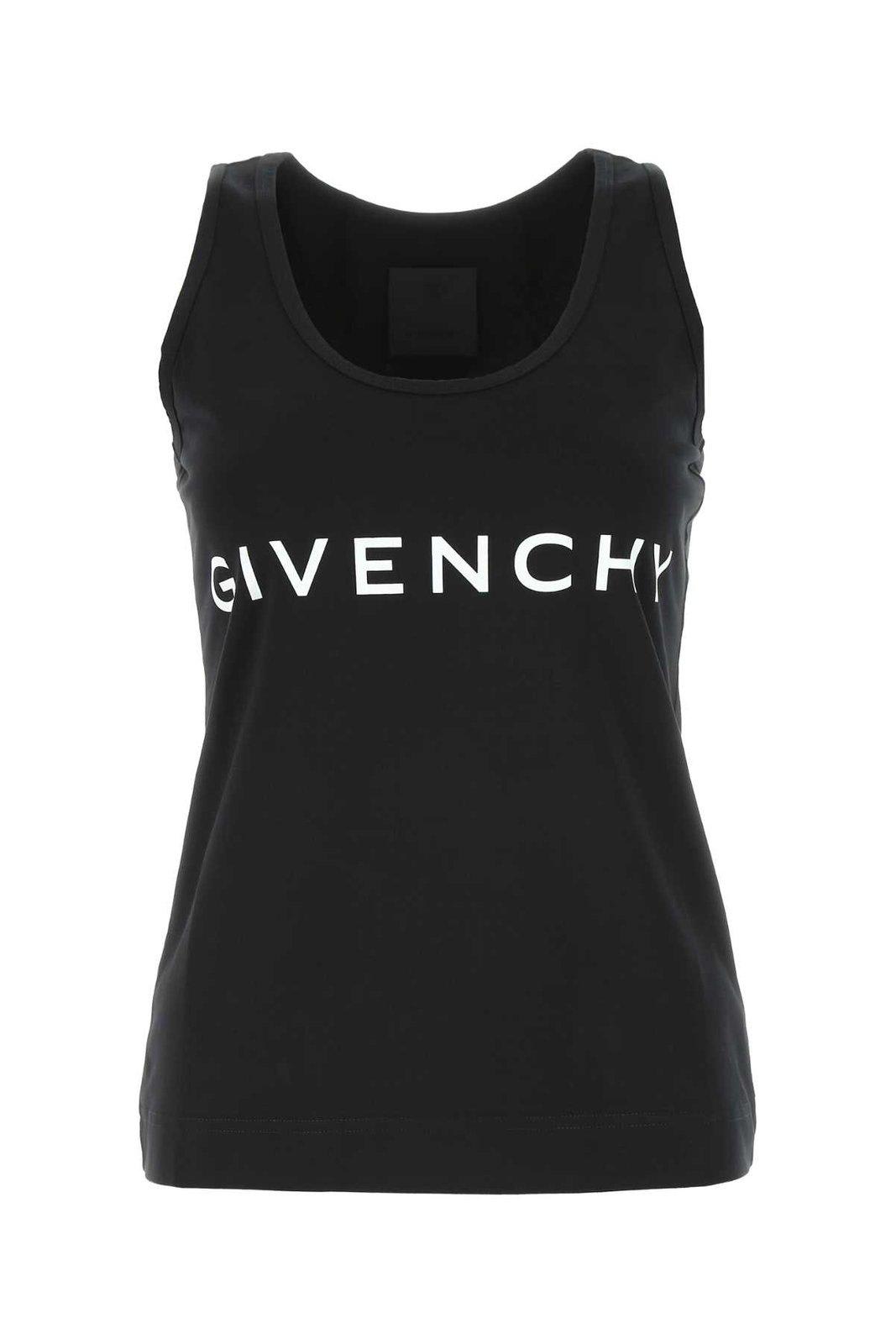 Shop Givenchy Logo Printed Tank Top In Black