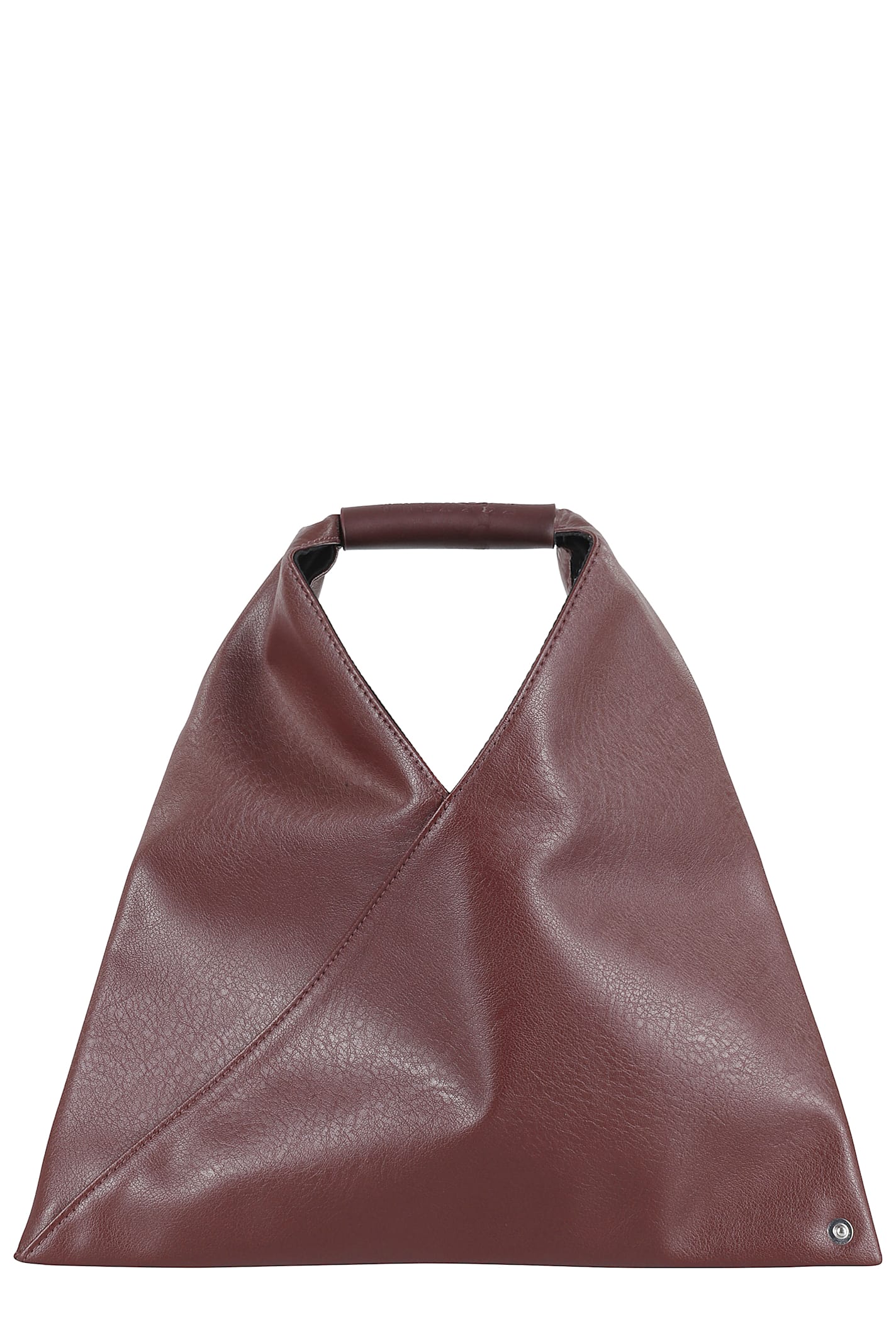 Burgundy Synthetic Leather Japanese Handbag