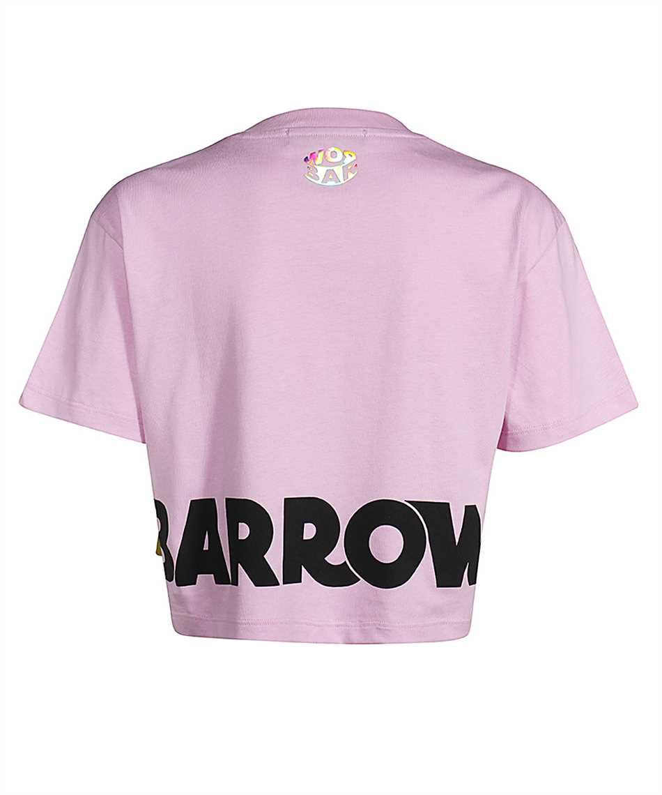 Barrow Logo-print Cotton Cropped T-shirt In Purple