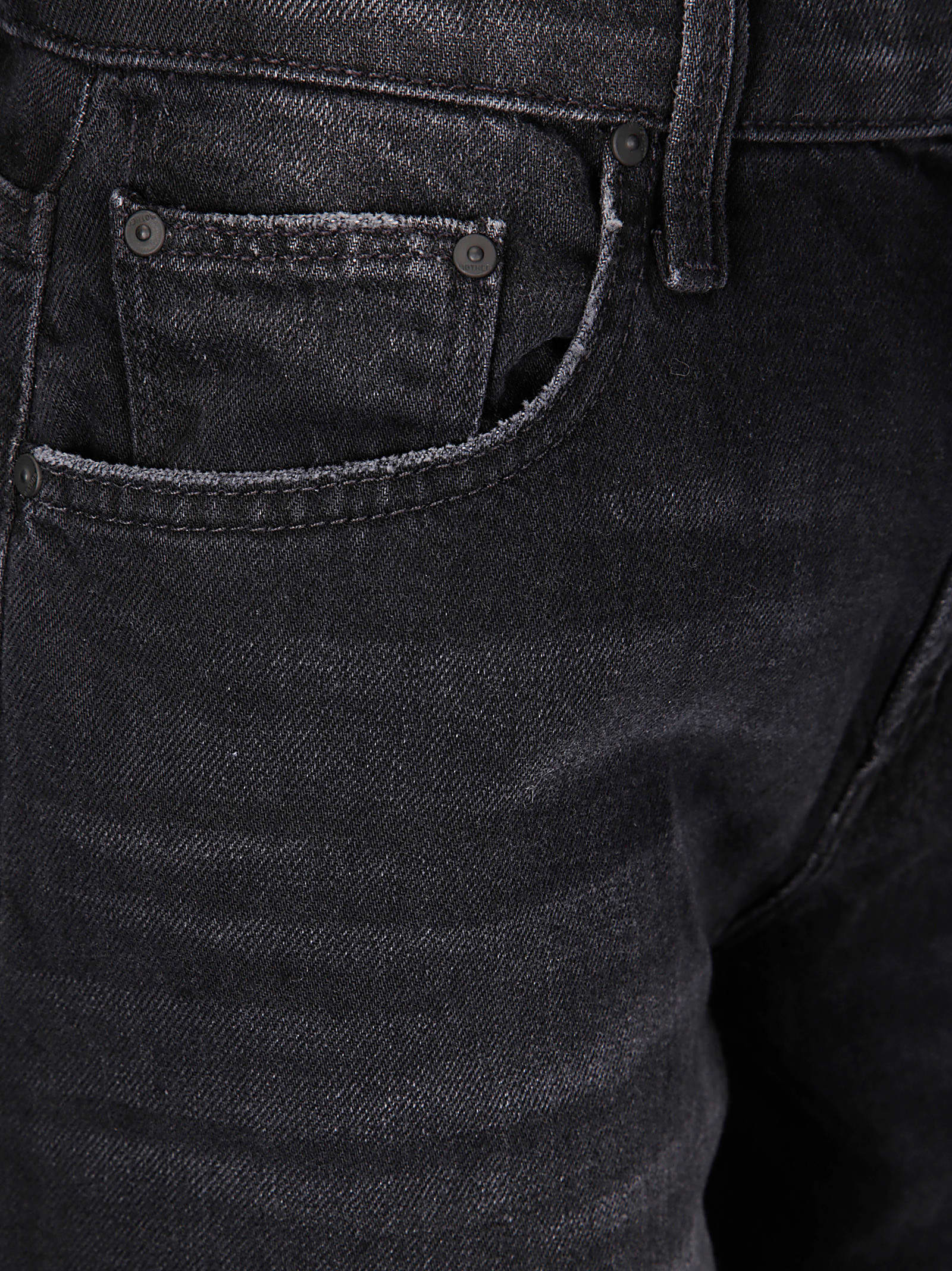 Mother Patch Pocket Rambler Zip Sneak Vroom Wide Straight Leg Jean In Black Magic