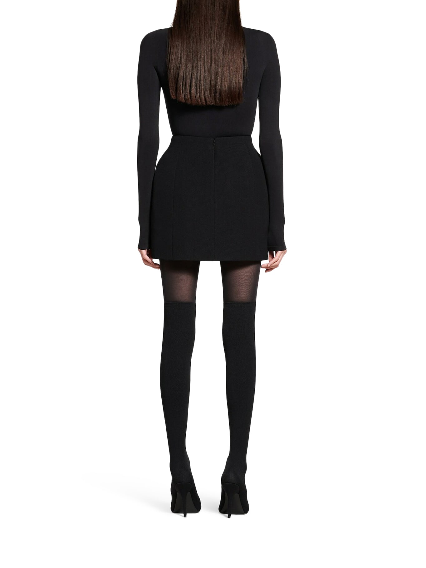 Balenciaga Black Hourglass Mini Skirt In Black