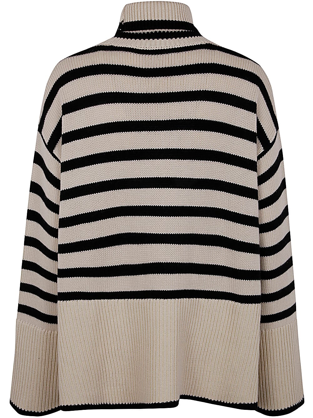 Shop Totême Signature Stripe Turtleneck In Light Sand Stripe