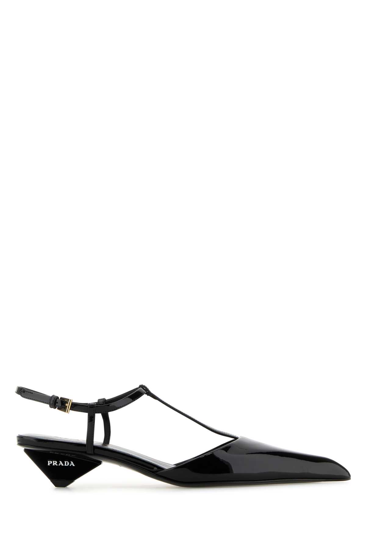 Shop Prada Black Leather Pumps In F0002