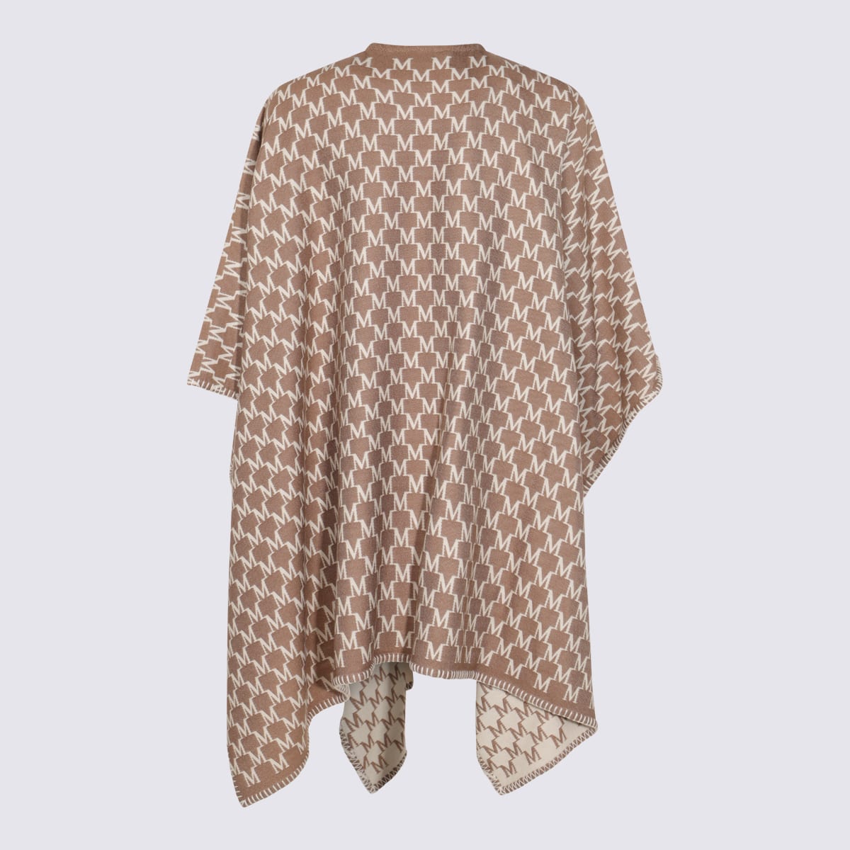 Max Mara Beige Wool Scarves In Brown
