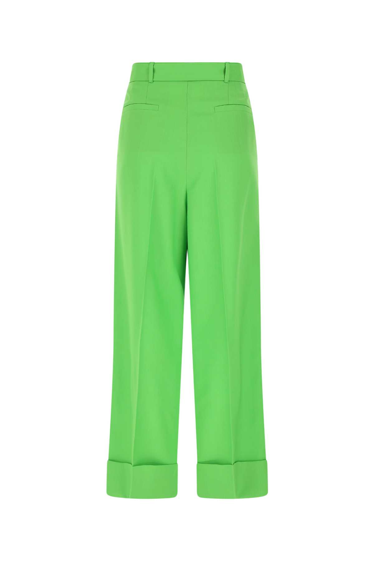 Shop Miu Miu Green Wool Pant In F0225