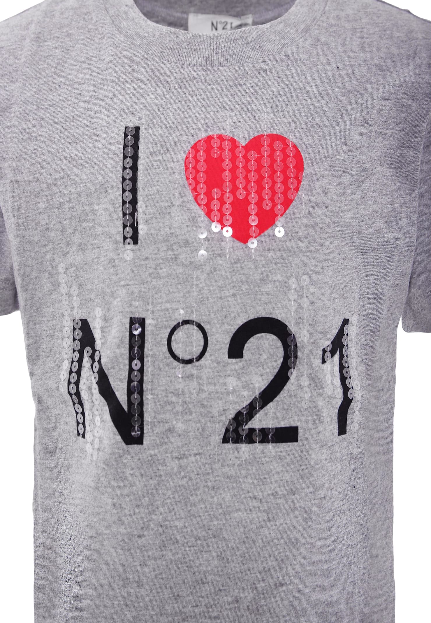 N°21 Grey T-shirt For Girl With Logo In Gray